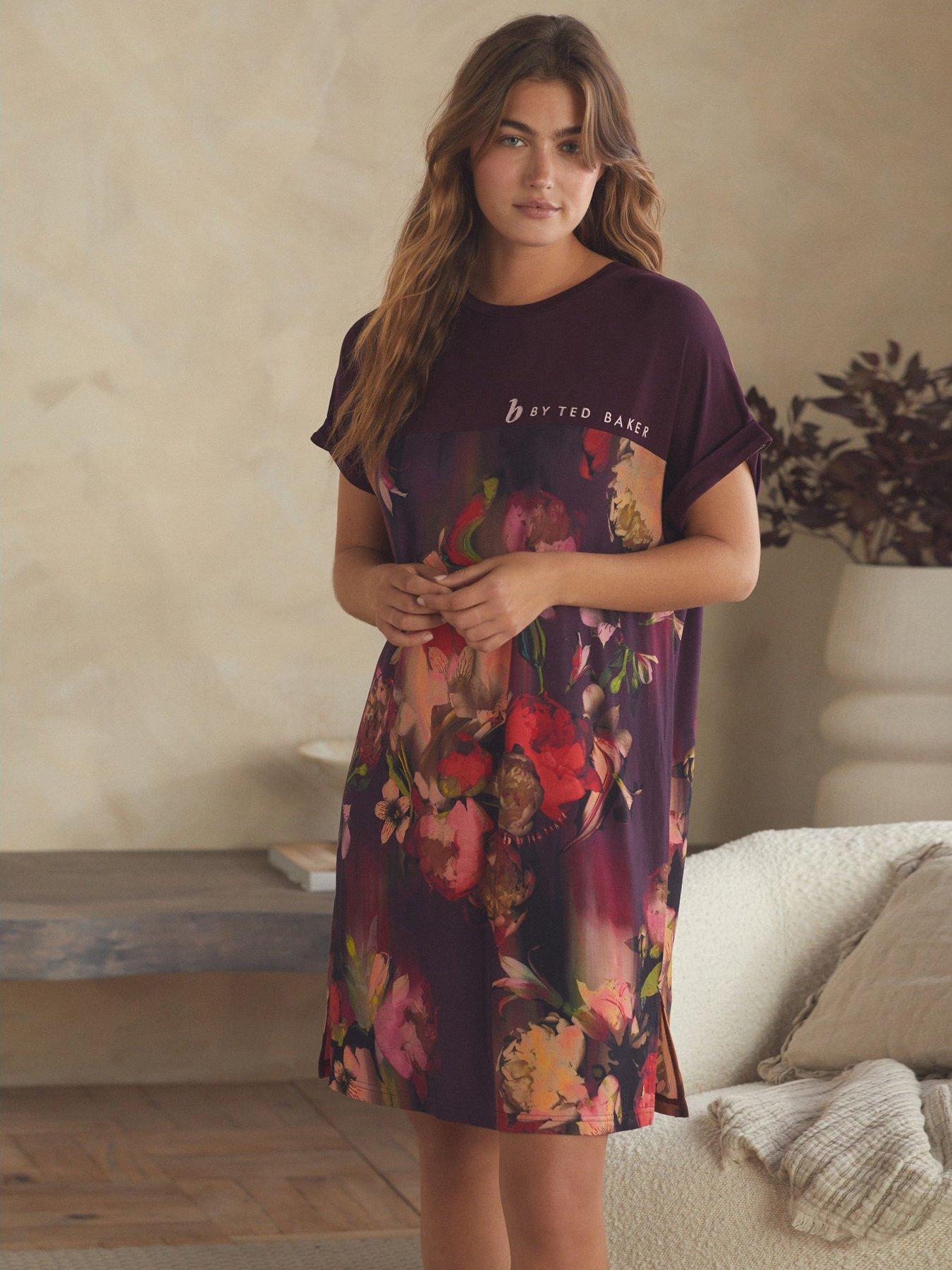 undefined Floral Satin Slip - Purple