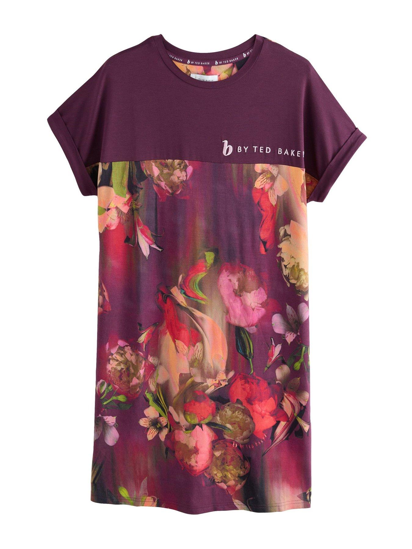 Image 6 of 6 of B By Ted Baker Floral Satin Slip - Purple