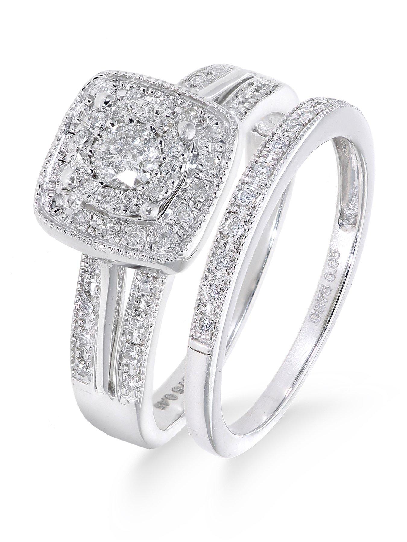 Image 2 of 6 of The Love Collection 9Ct White Gold 50 Point Diamond Square S