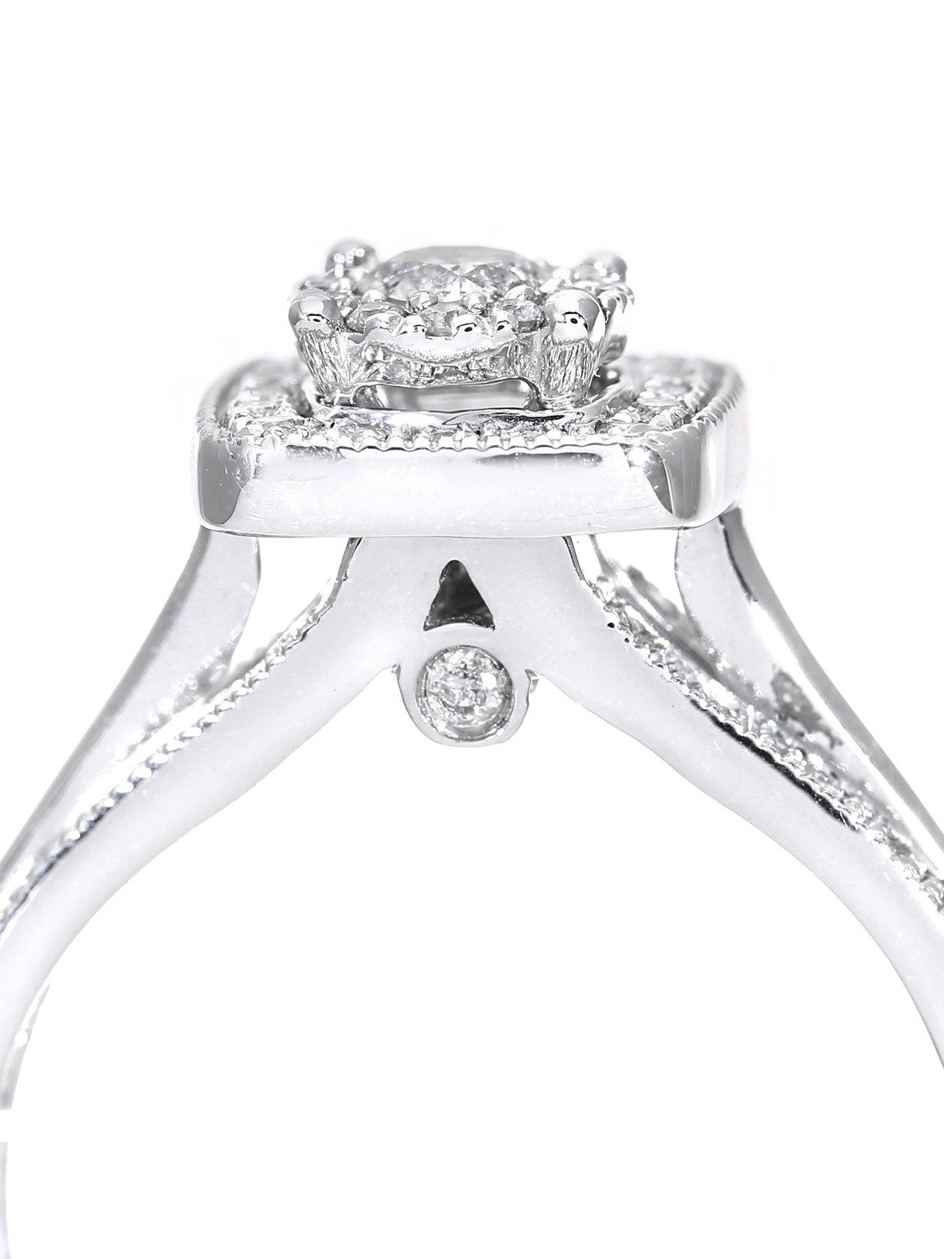 Image 3 of 6 of The Love Collection 9Ct White Gold 50 Point Diamond Square S