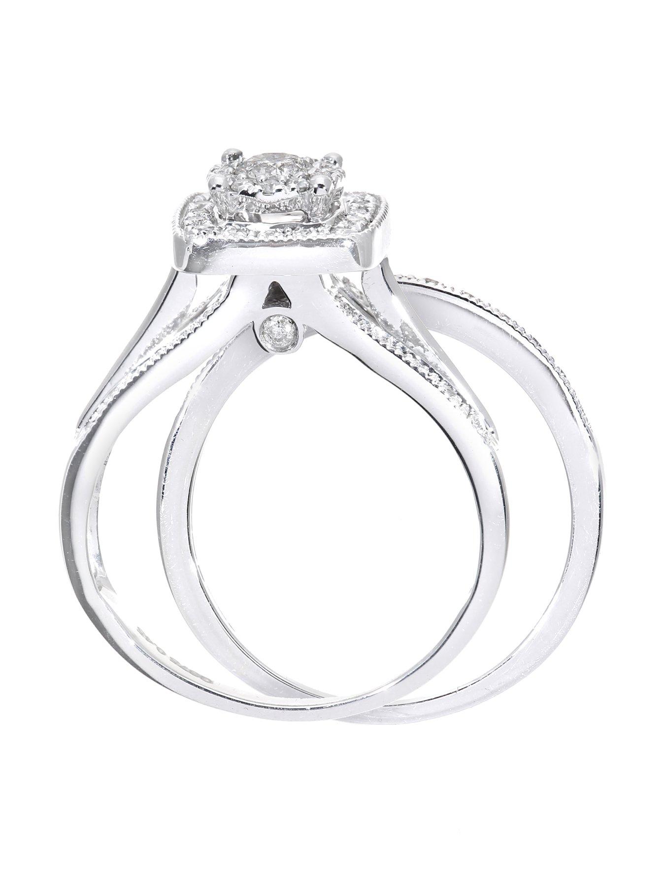 Image 5 of 6 of The Love Collection 9Ct White Gold 50 Point Diamond Square S