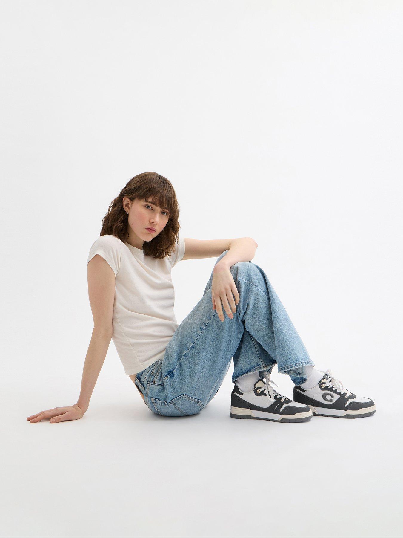 Image 6 of 6 of COACH Soho Sneaker With Denim - Light Grey