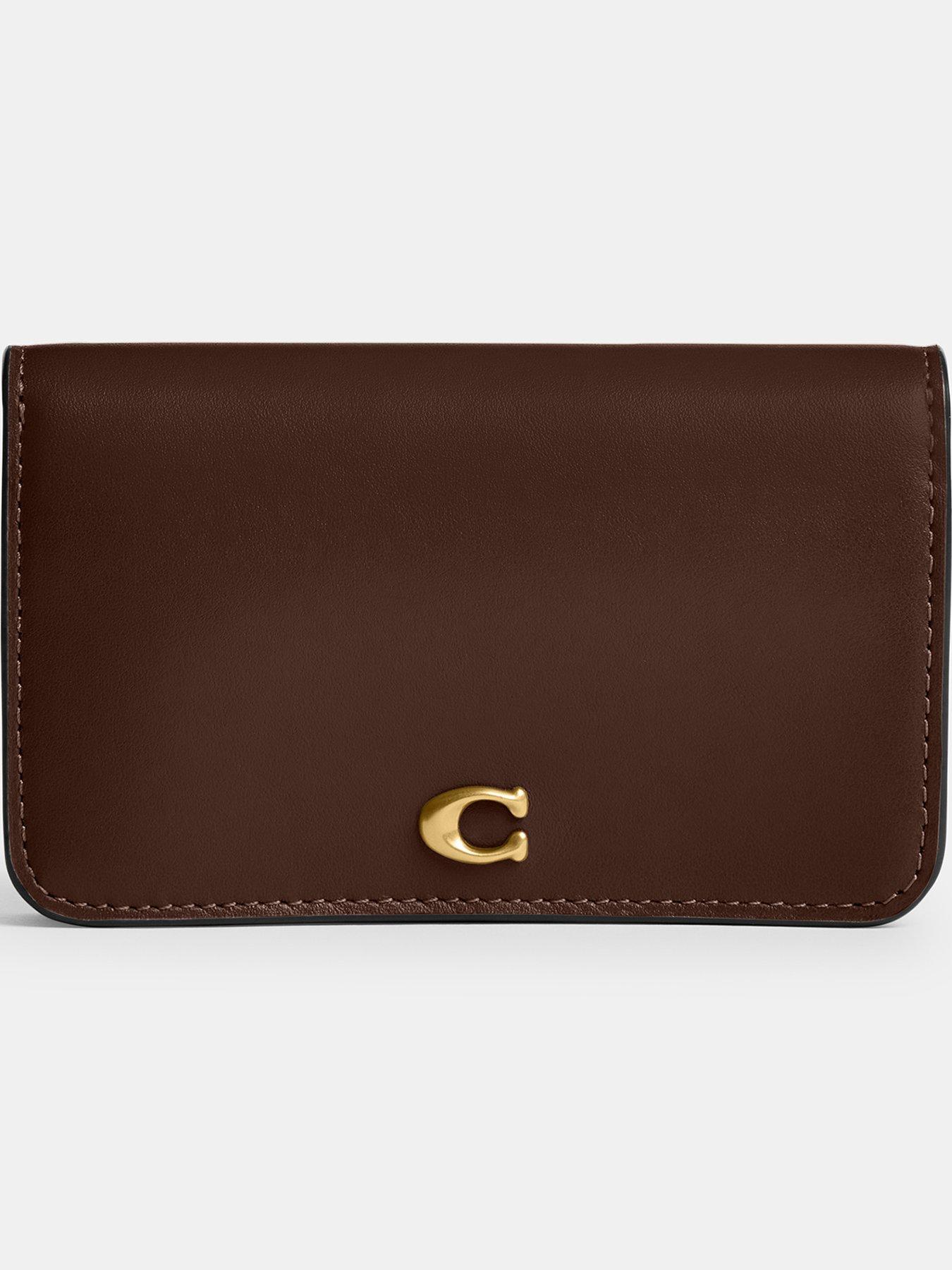 undefined Refined Calf Leather Essential Slim Card Case - Brown
