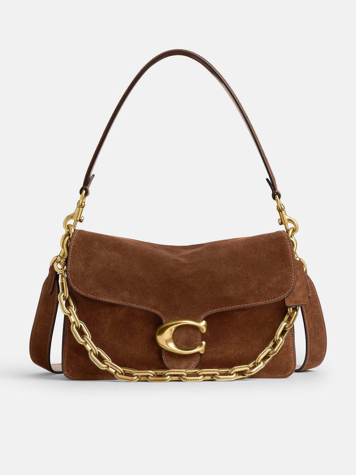 Image 1 of 4 of COACH Suede Chain Tabby Shoulder Bag With Chain