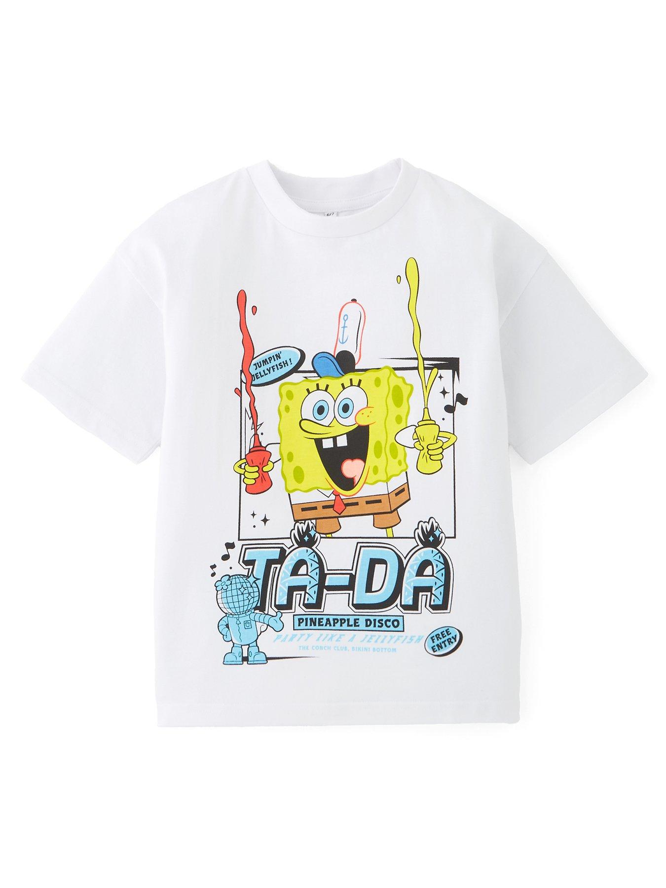  image of spongebob-squarepants-spongebob-short-sleeve-t-shirt-cream