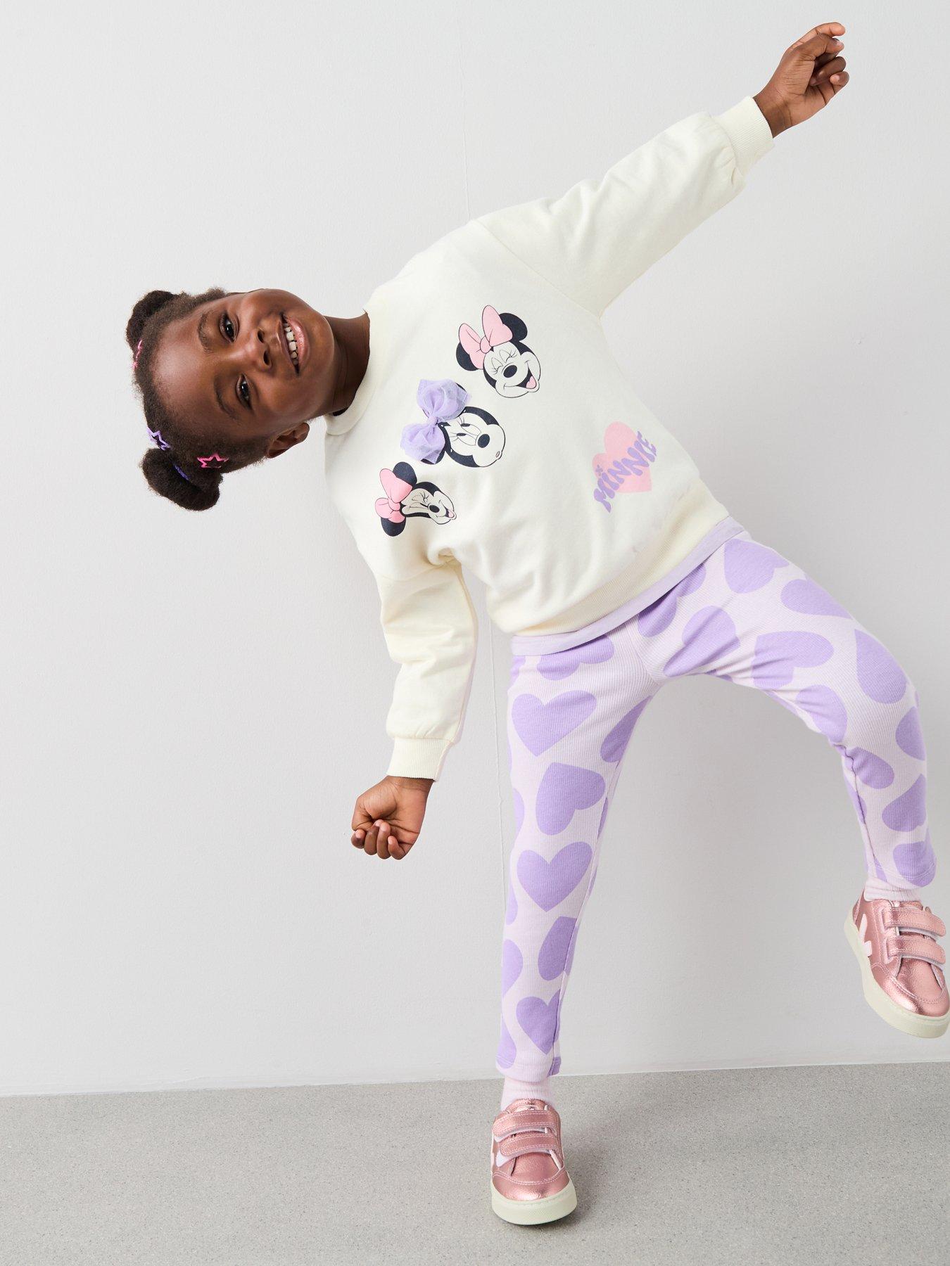 Image 4 of 5 of Minnie Mouse Disney Minnie Mouse Heart Sweatshirt Legging Set - Purple