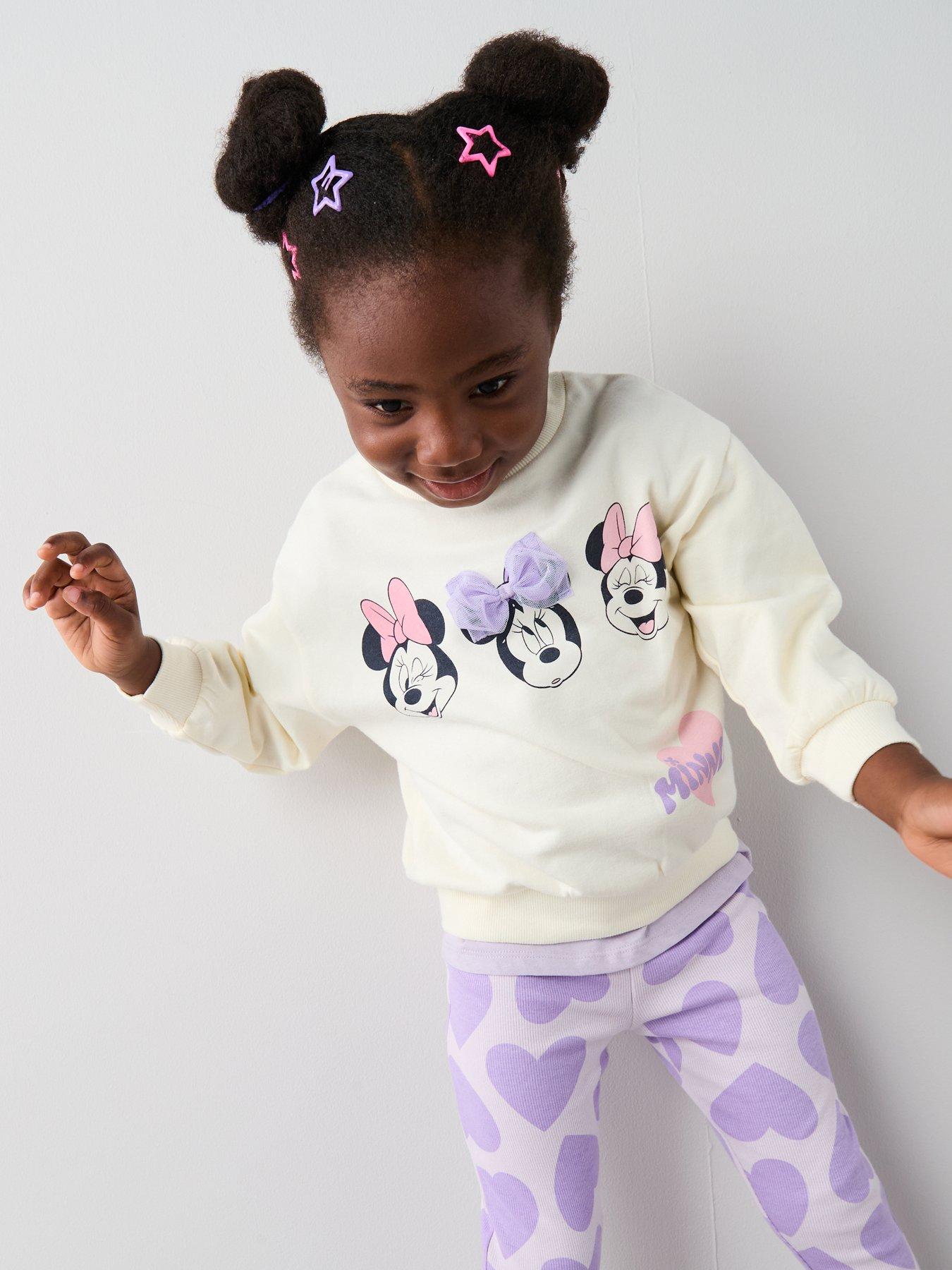 Image 5 of 5 of Minnie Mouse Disney Minnie Mouse Heart Sweatshirt Legging Set - Purple
