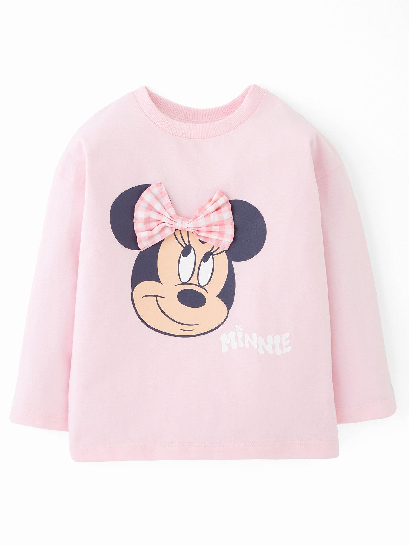 Minnie Mouse 3d Gingham Bow Long Sleeve Tee