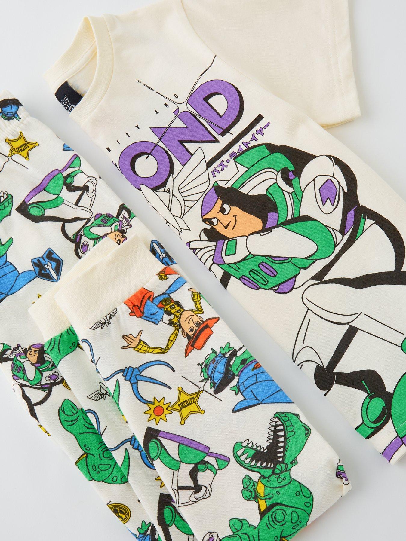  image of toy-story-buzz-lightyearnbspback-print-pyjamasnbsp-cream