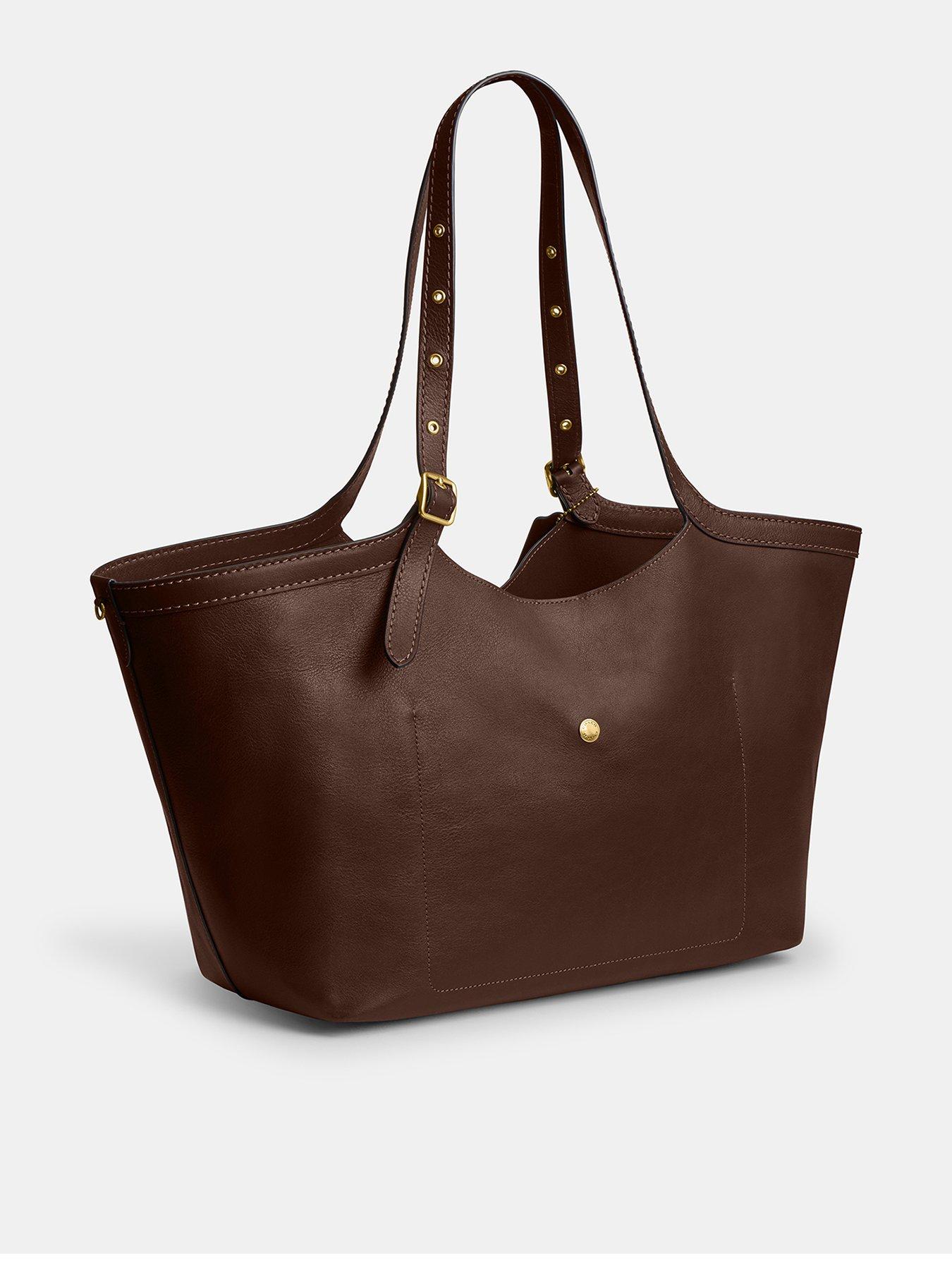 Image 3 of 4 of COACH Natural Grain Leather Gramercy Tote - Brown