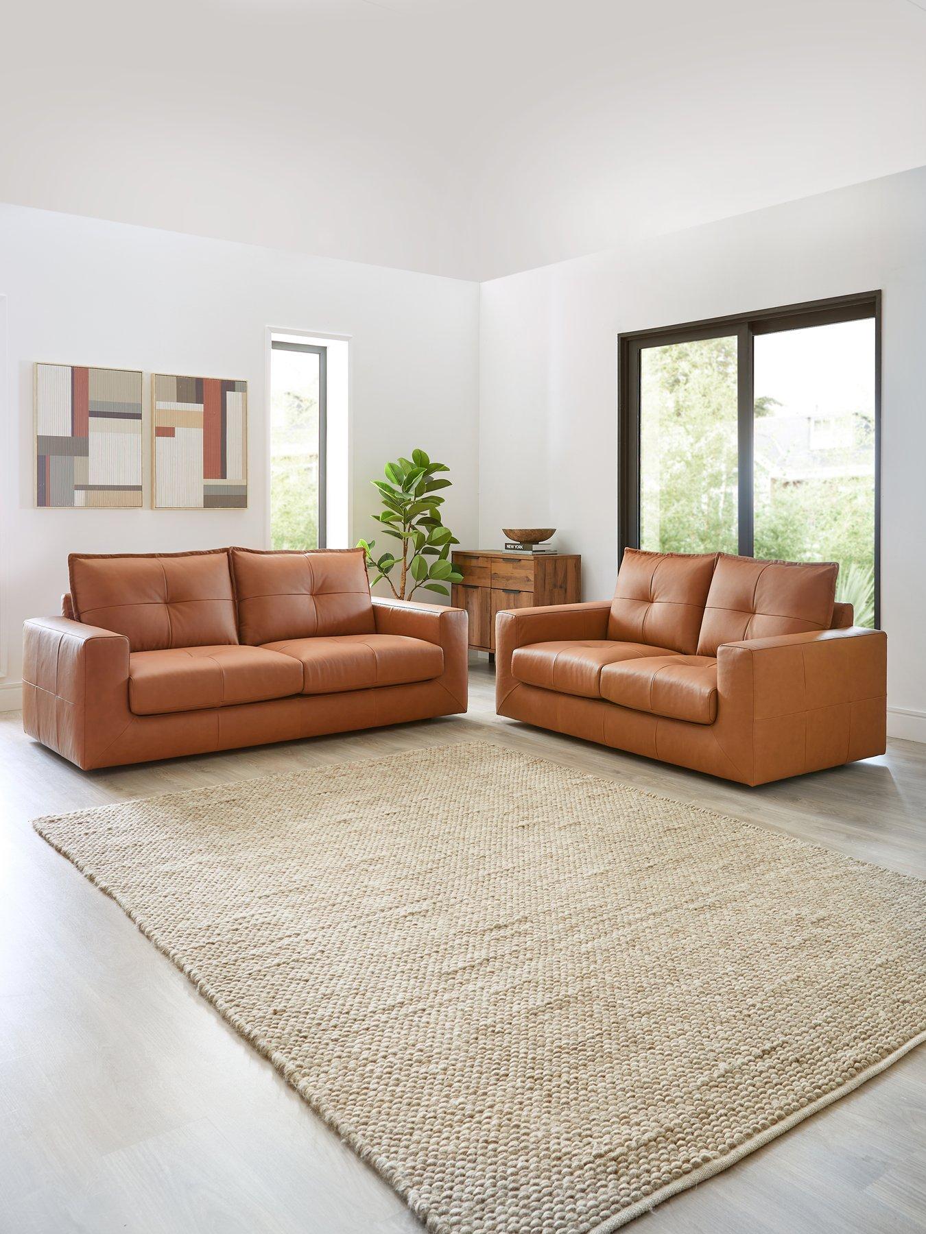 undefined Tribeca 3 + 2 Seater Leather Sofas