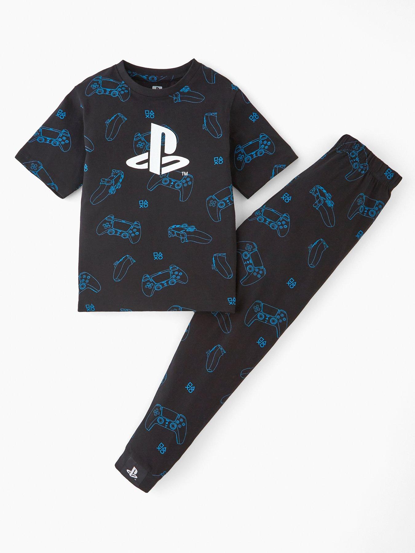 playstation-short-sleeve-pyjamas-black