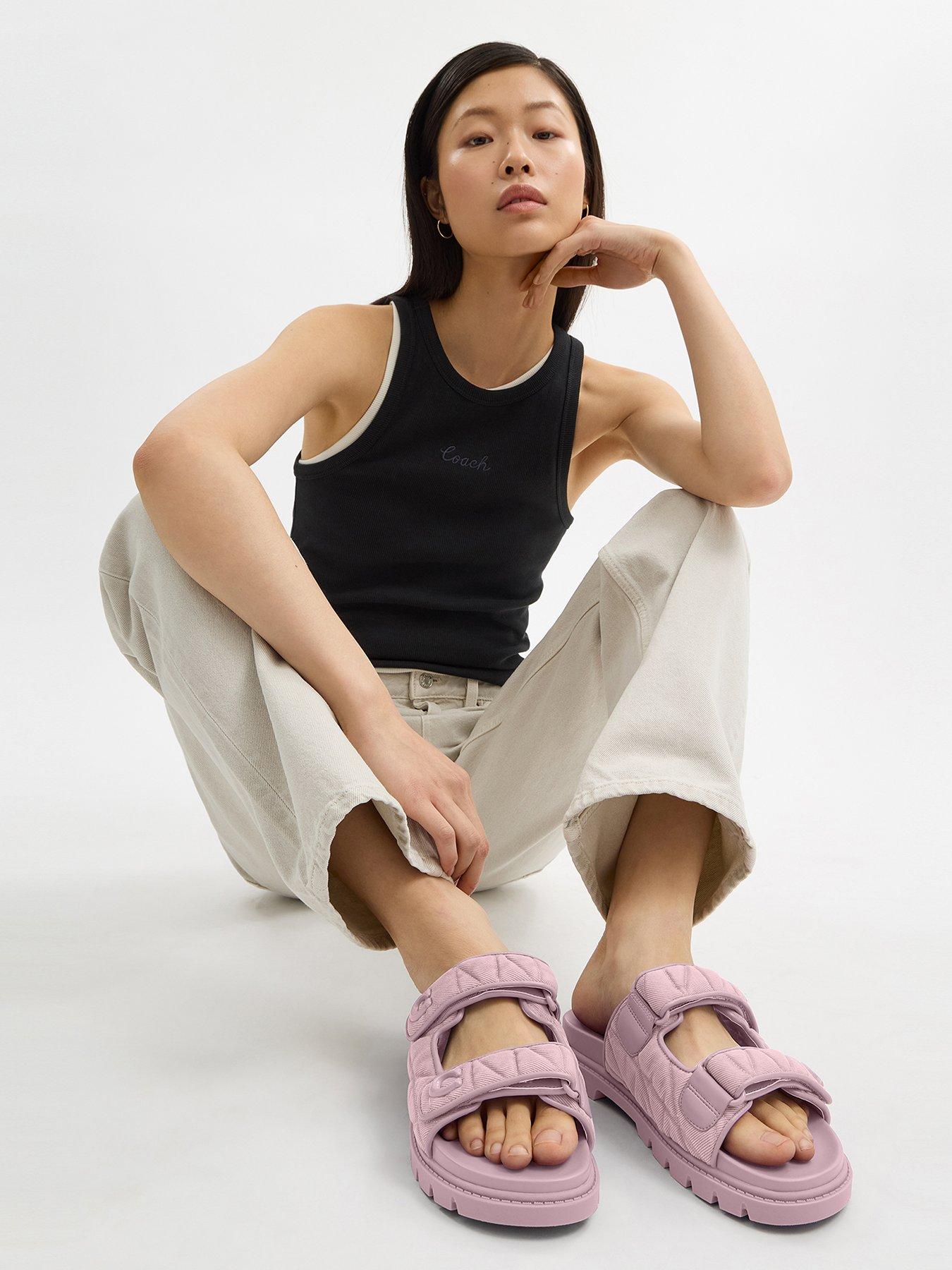  image of coach-sculpted-c-quilted-washed-denim-double-band-sandal-pink