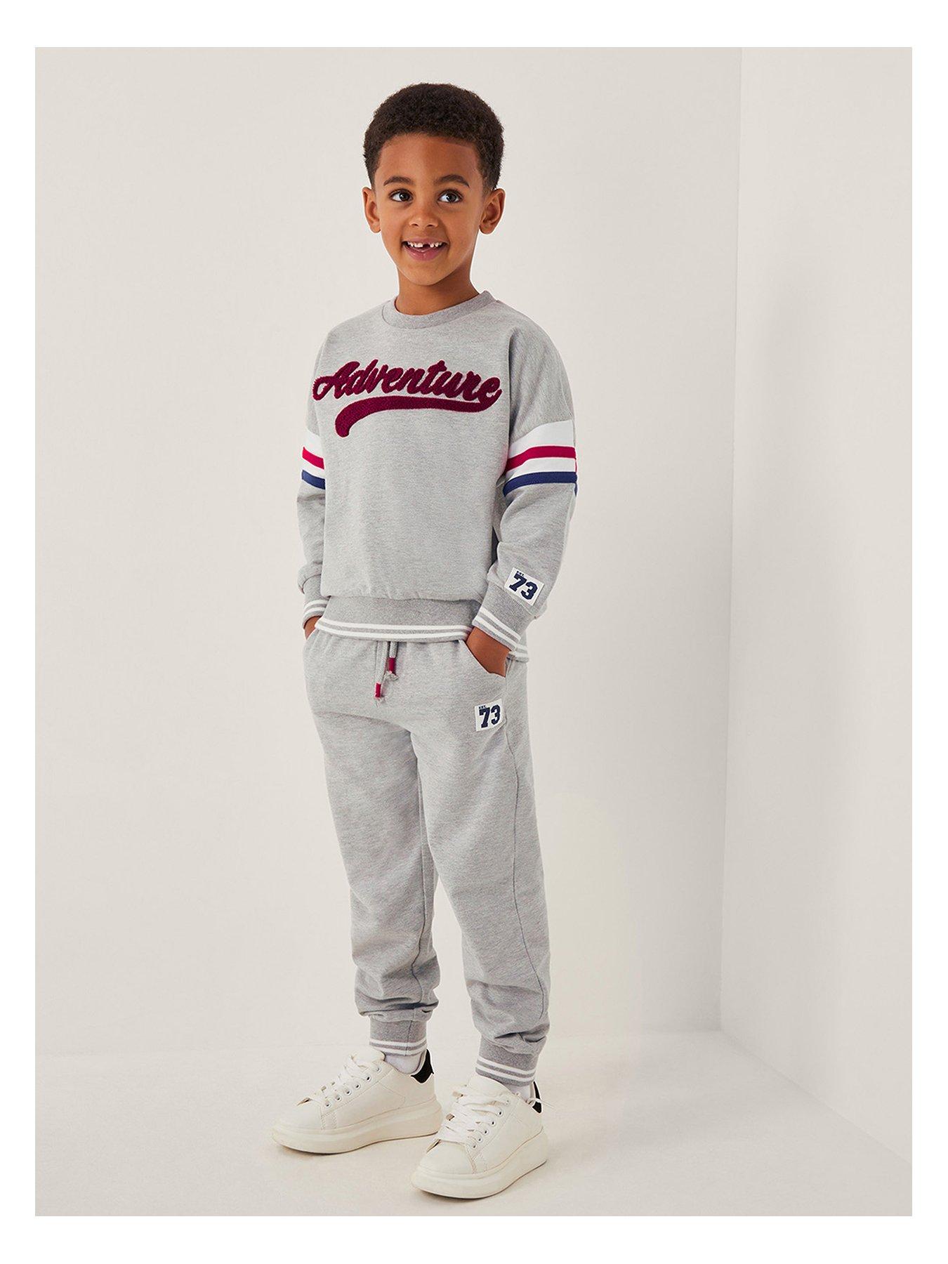 undefined Boys 73 Logo Sweatshirt  &  Joggers Set - Grey