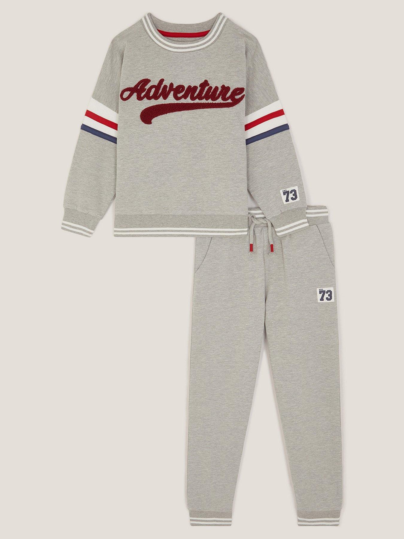 Image 2 of 4 of Monsoon Boys 73 Logo Sweatshirt &amp; Joggers Set - Grey