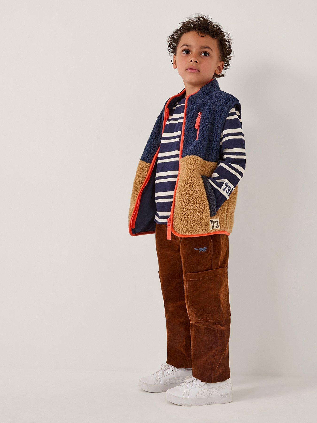 Monsoon Boys Colourblock Borg Gilet - Navy