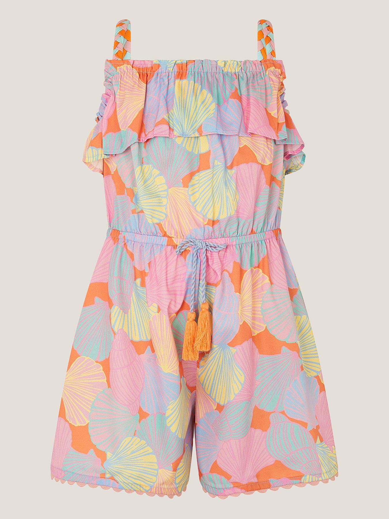 undefined Girls Jelly Haze Shell Print Playsuit - Multi