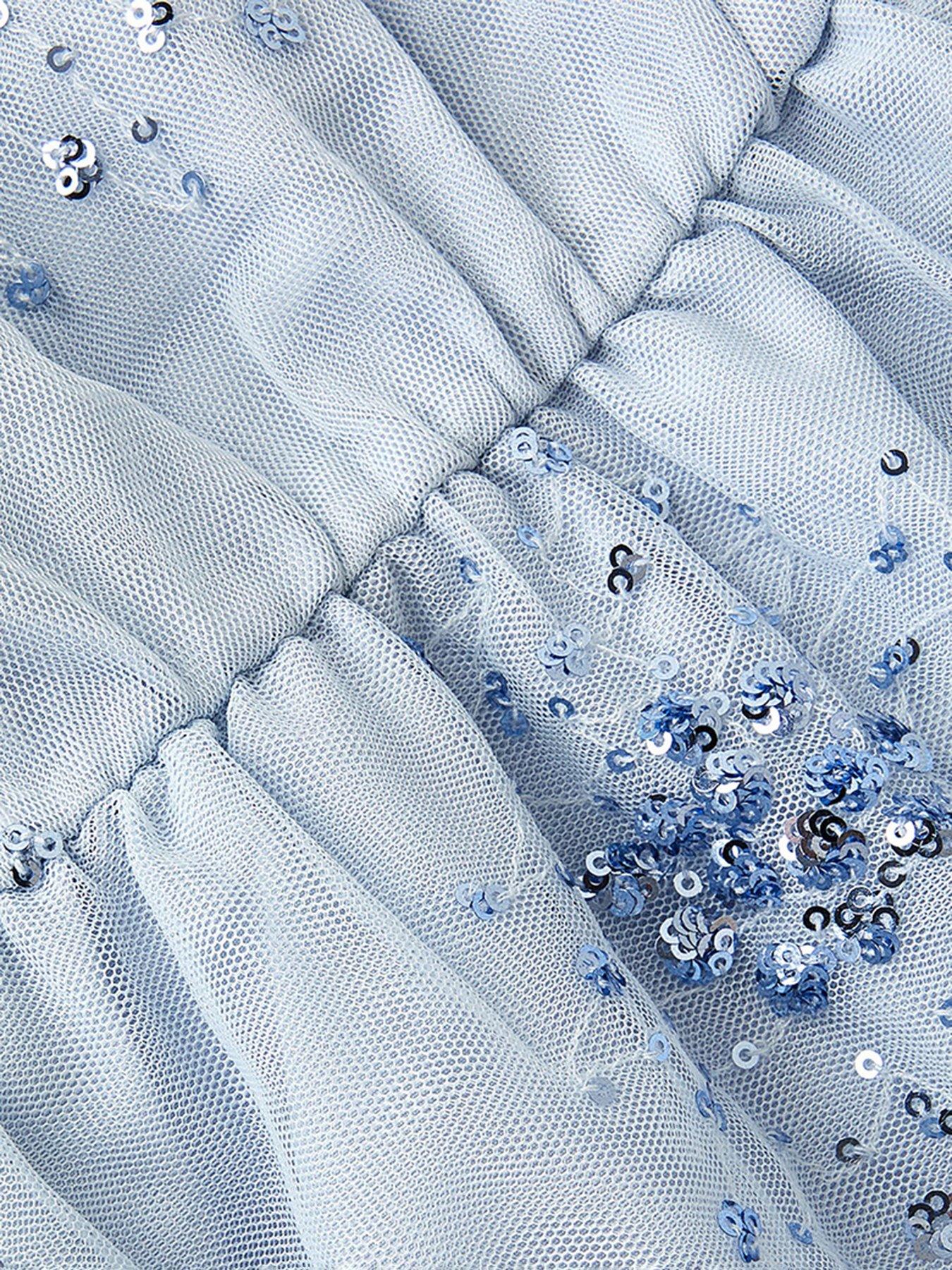 Image 3 of 3 of Monsoon Girls Tilly Scatter Sequin Dress - Light Blue