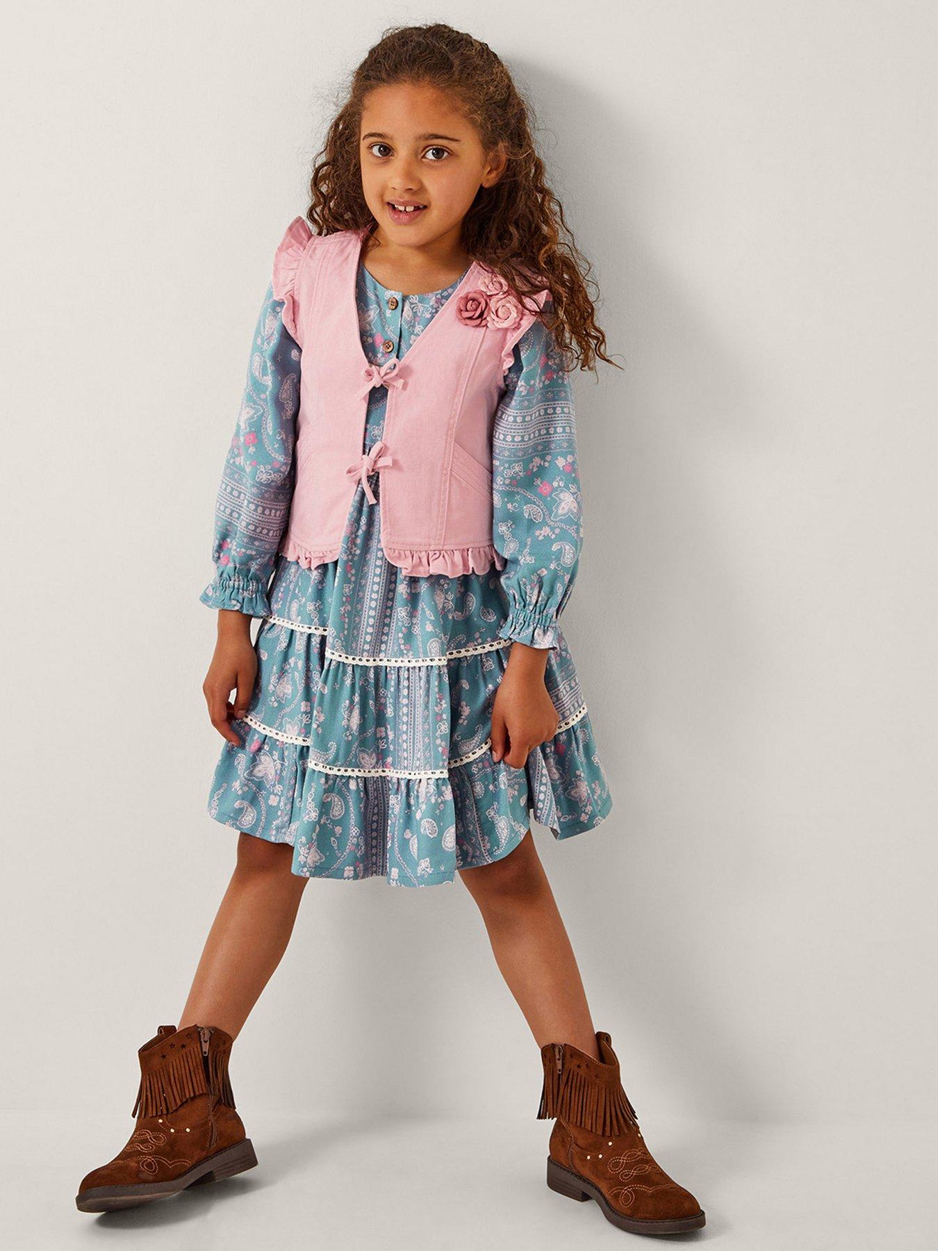 undefined Girls Denim Waistcoat - Pink