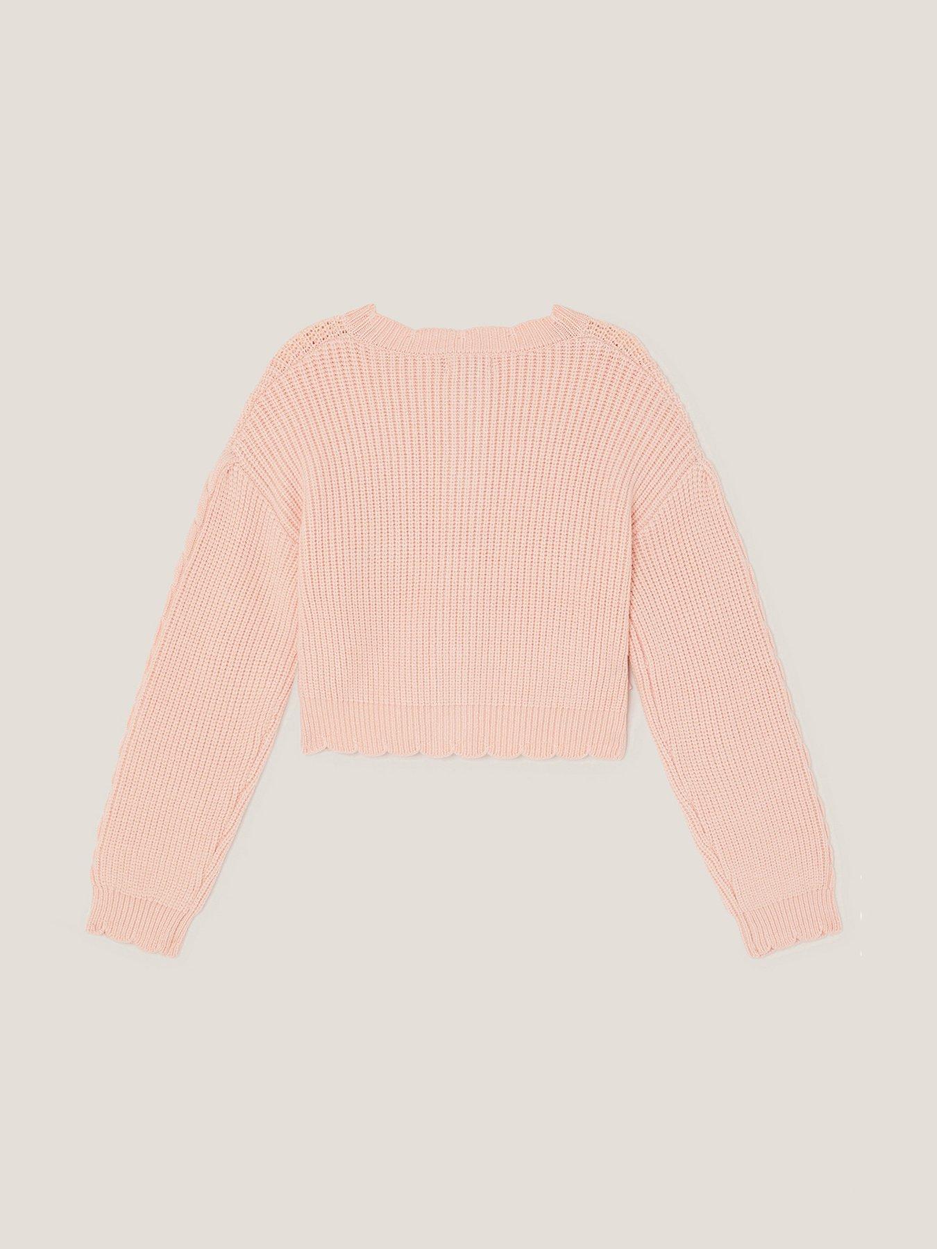 Monsoon Girls Bow Cardigan Pink Littlewoods
