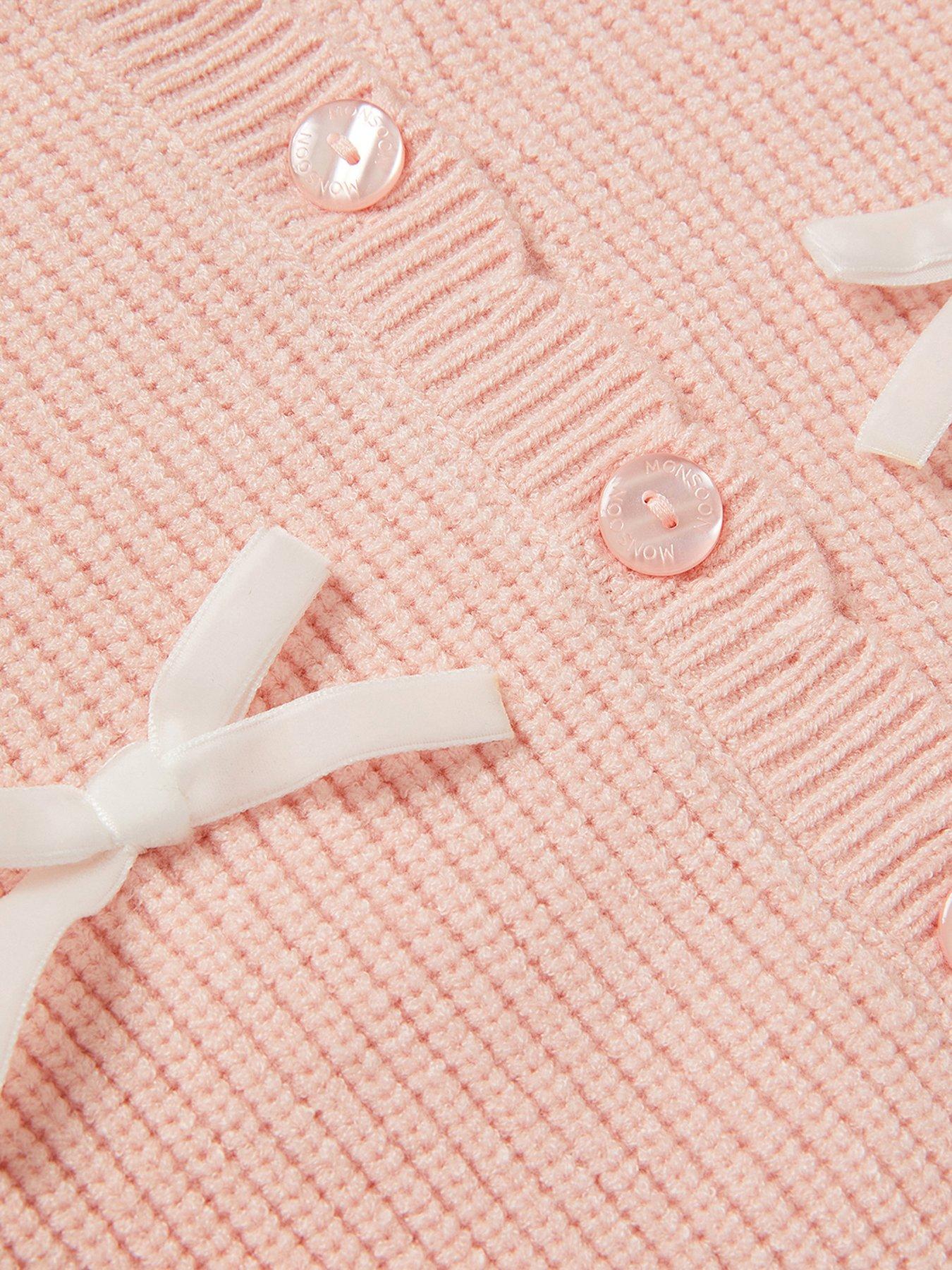 Monsoon Girls Bow Cardigan Pink Littlewoods