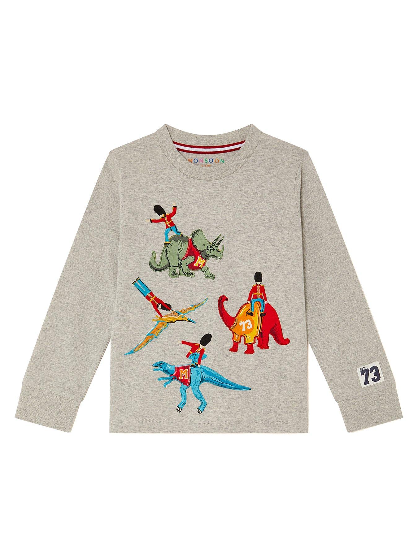 Image 2 of 4 of Monsoon Boys Long Sleeve London Varsity T-shirt - Grey
