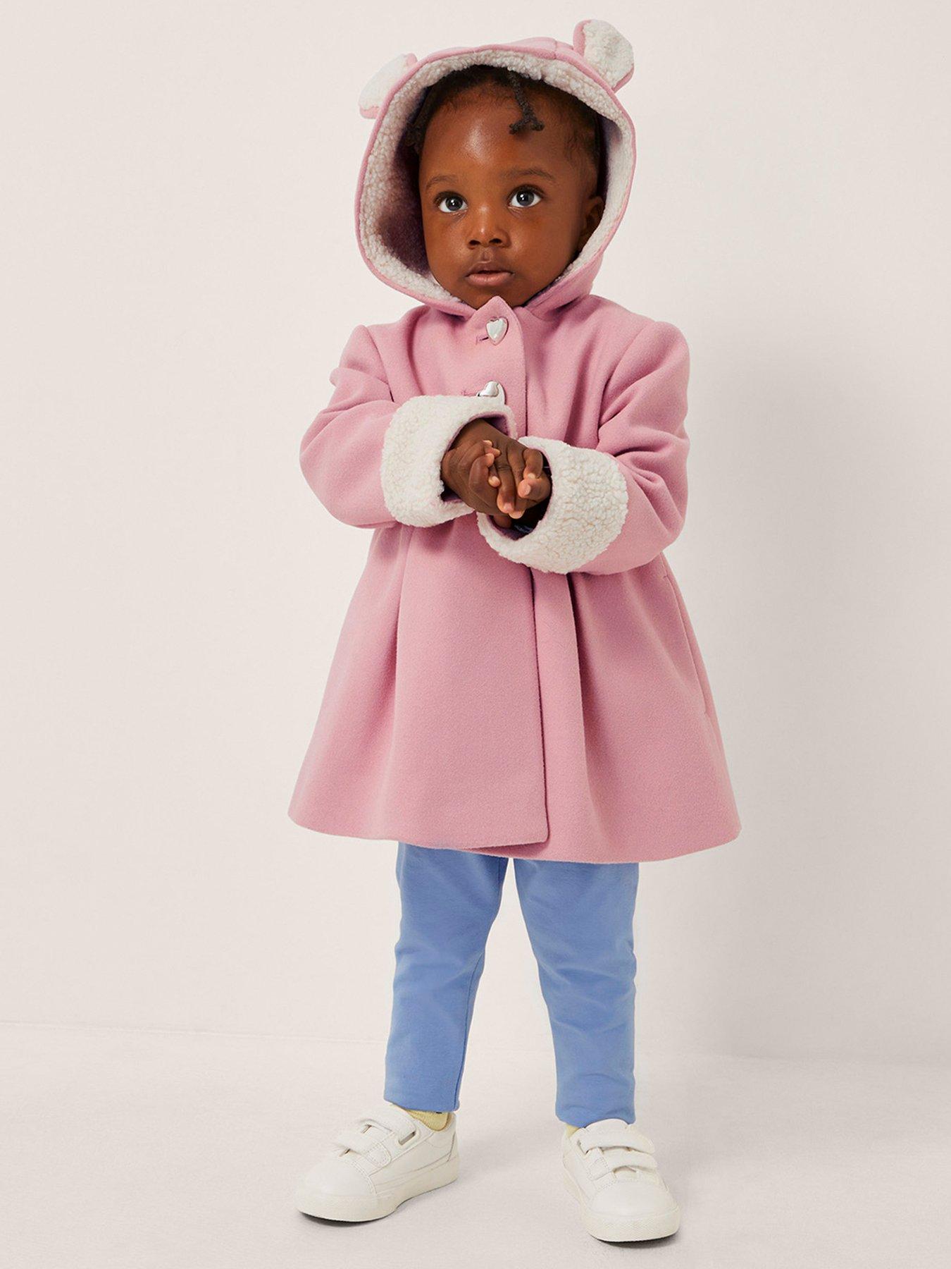 undefined Baby Girls Bunny Ears Coat - Pink