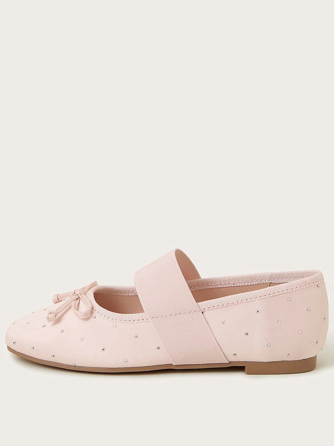 undefined Girls Diamante Ballerina Shoes - Pink