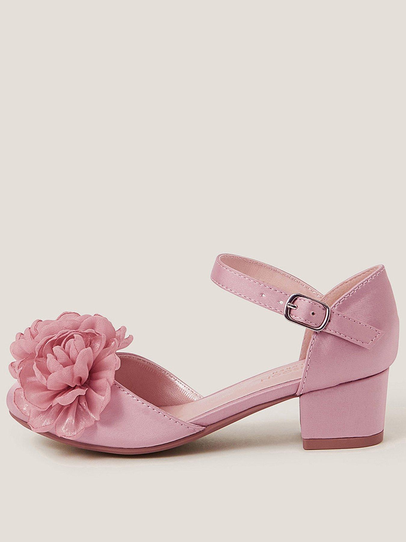 undefined Girls Corsage Sparkle 2 Part Heel Shoes - Pink