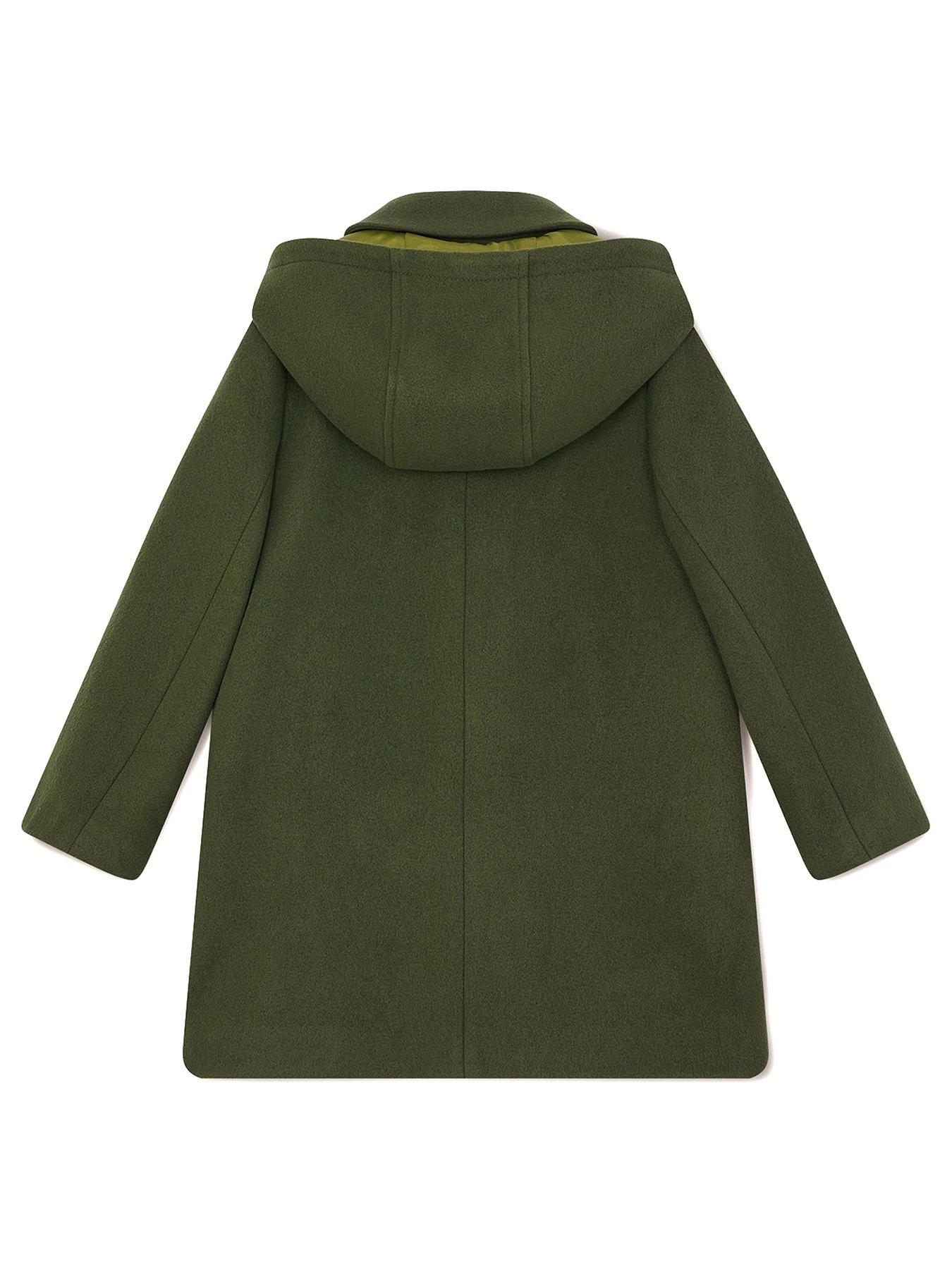 Image 2 of 3 of Monsoon Boys Hooded Button Coat - Green