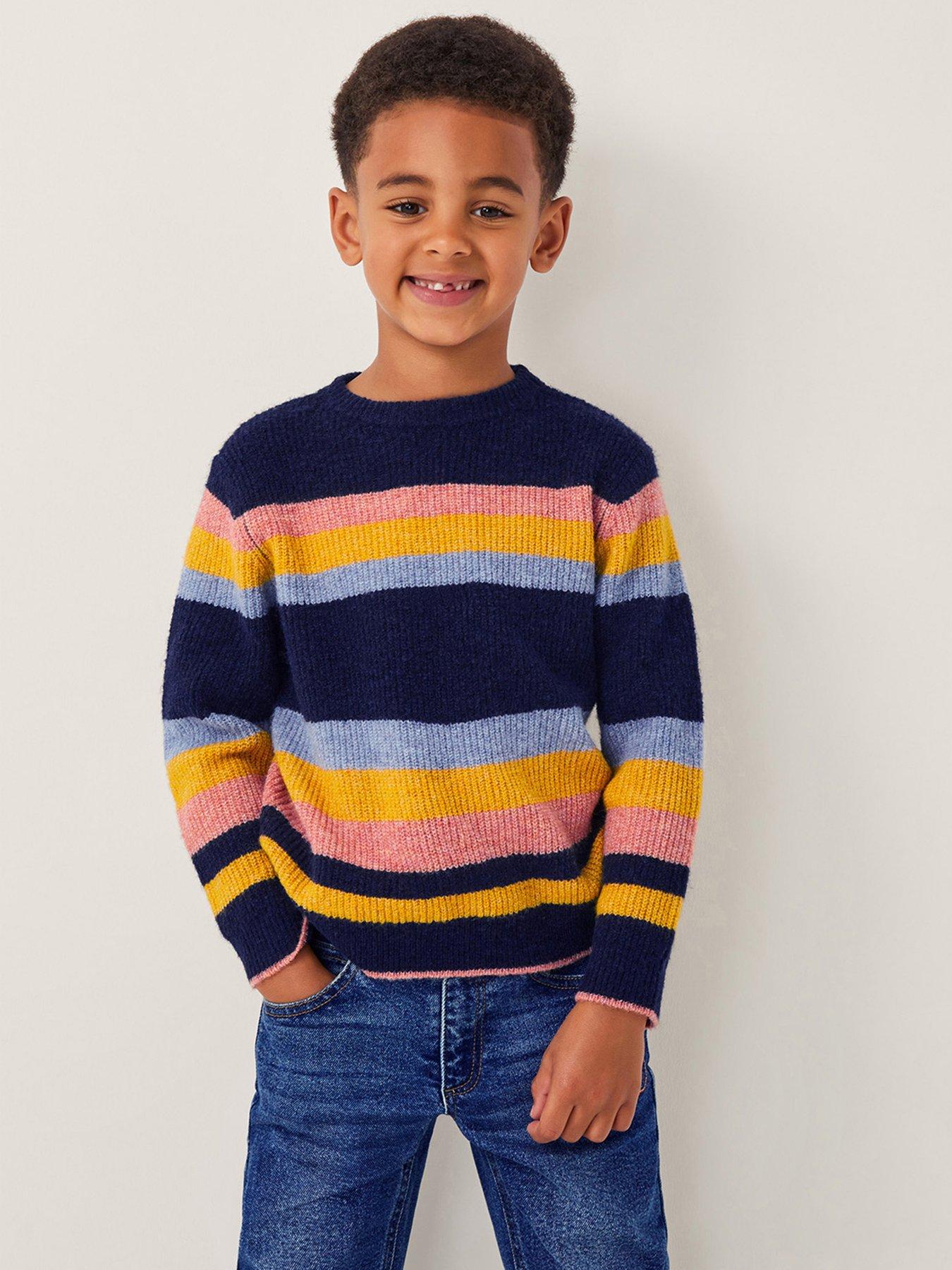 undefined Boys Colour Block Jumper - Orange