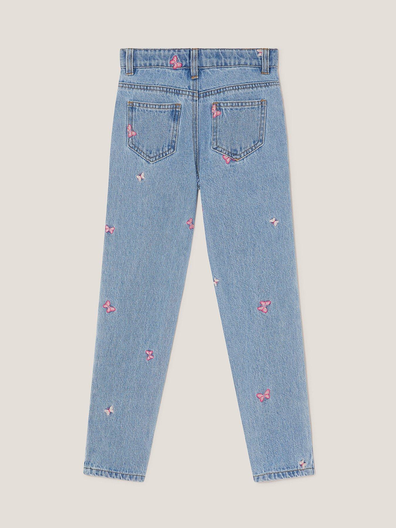 Image 2 of 4 of Monsoon Girls Butterfly All Over Jeans - Blue