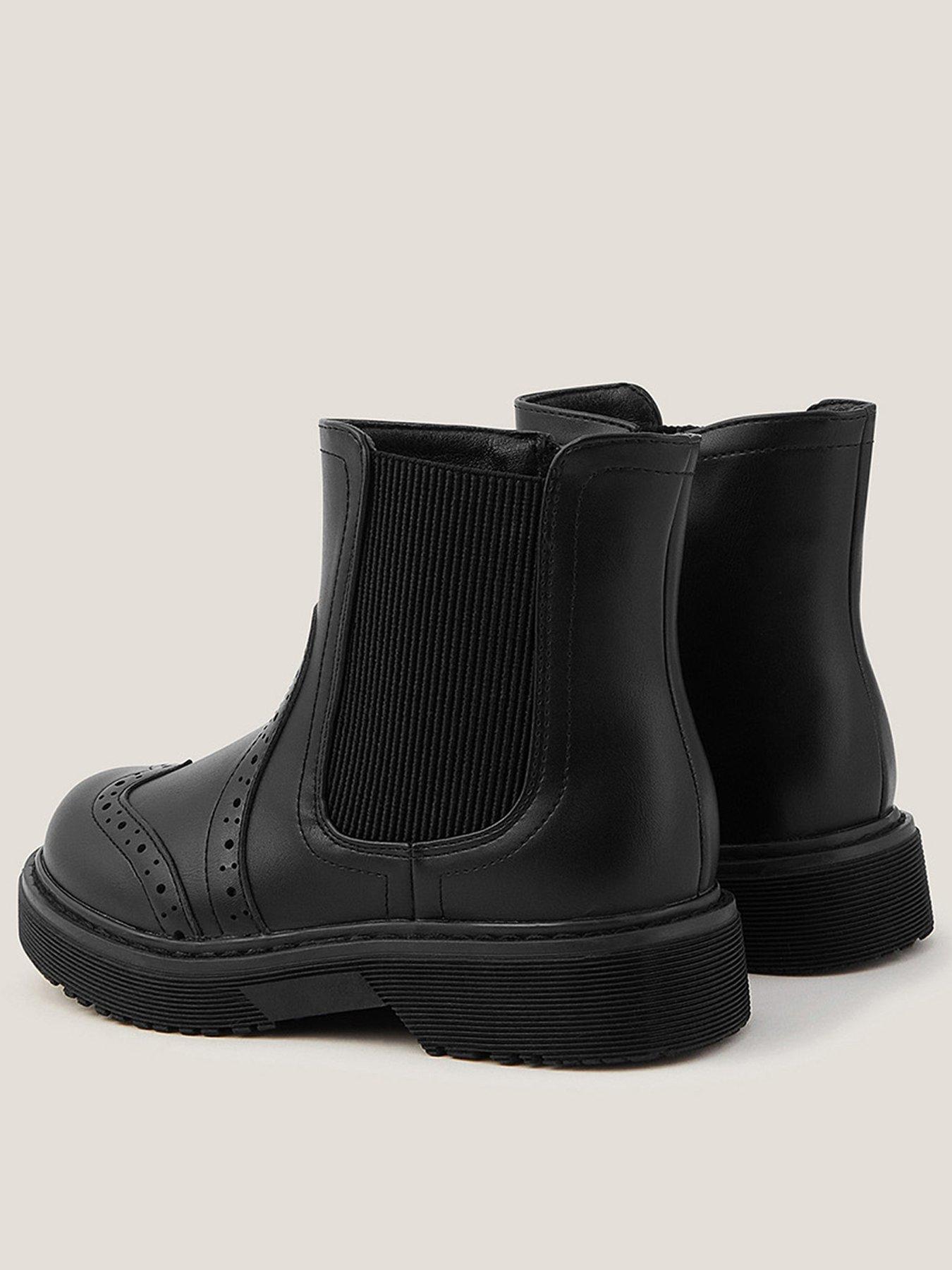 Image 3 of 3 of Monsoon Girls Brogue Chelsea Boot - Black