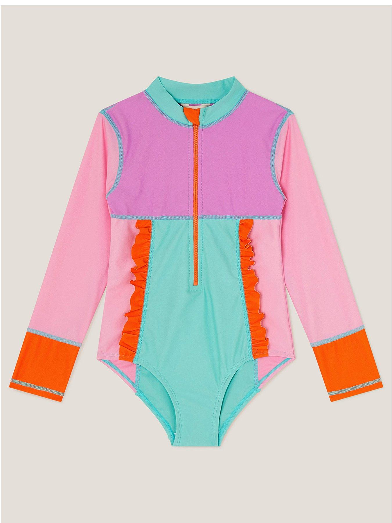 undefined Girls Jelly Haze Colourblock UPF Swimsuit - Multi
