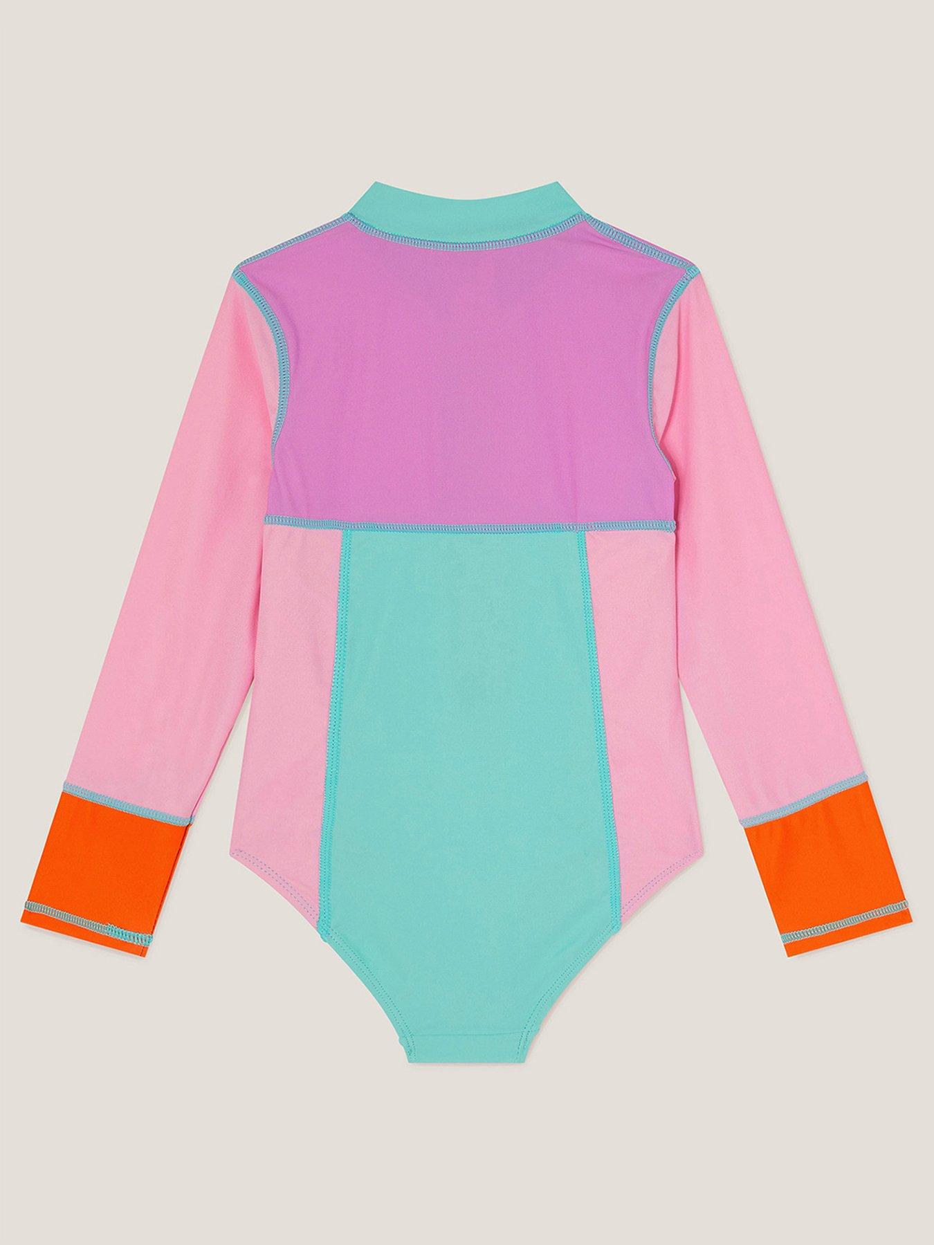 Image 2 of 3 of Monsoon Girls Jelly Haze Colourblock UPF Swimsuit - Multi