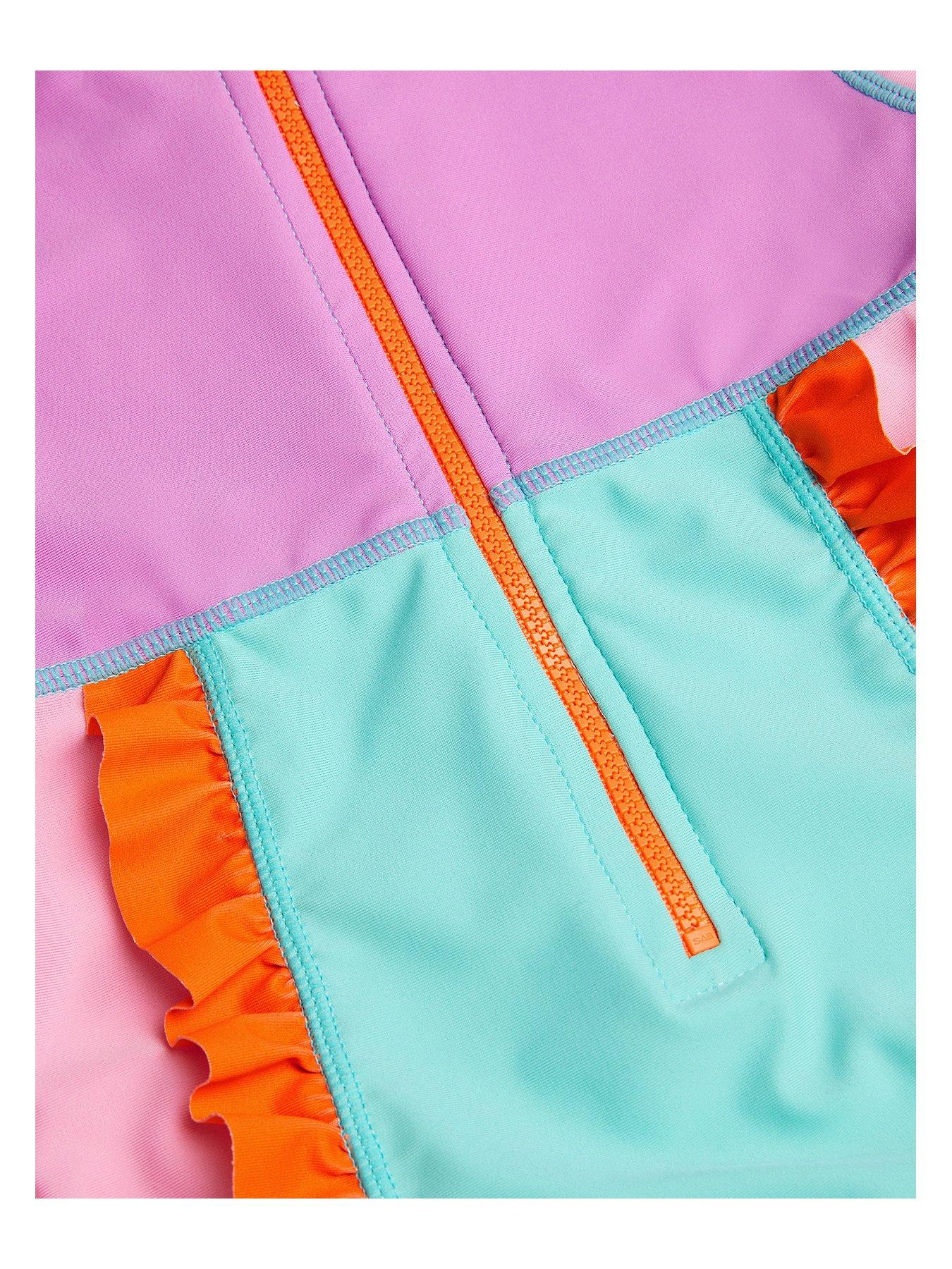 Image 3 of 3 of Monsoon Girls Jelly Haze Colourblock UPF Swimsuit - Multi