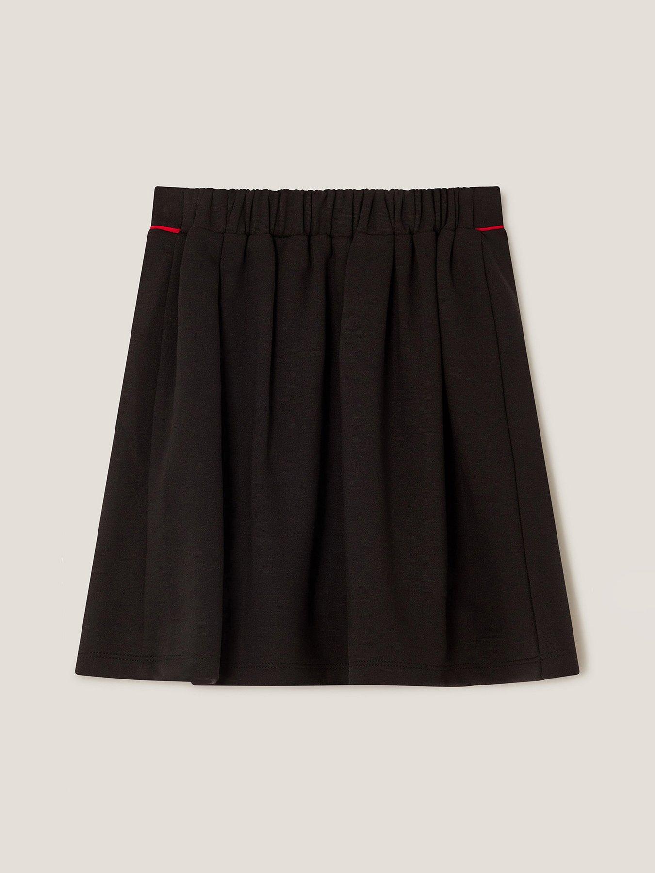 Image 2 of 4 of Monsoon Girls Bow Pleated Ponte Skirt - Navy