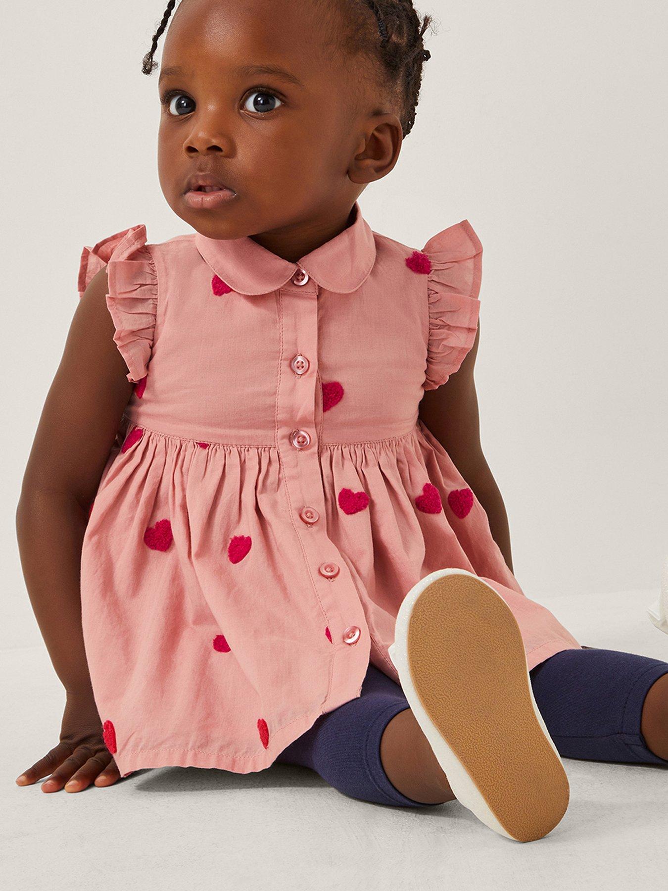 undefined Baby Girls Boucle Heart Sleeveless Blouse & Legging Set - Pink