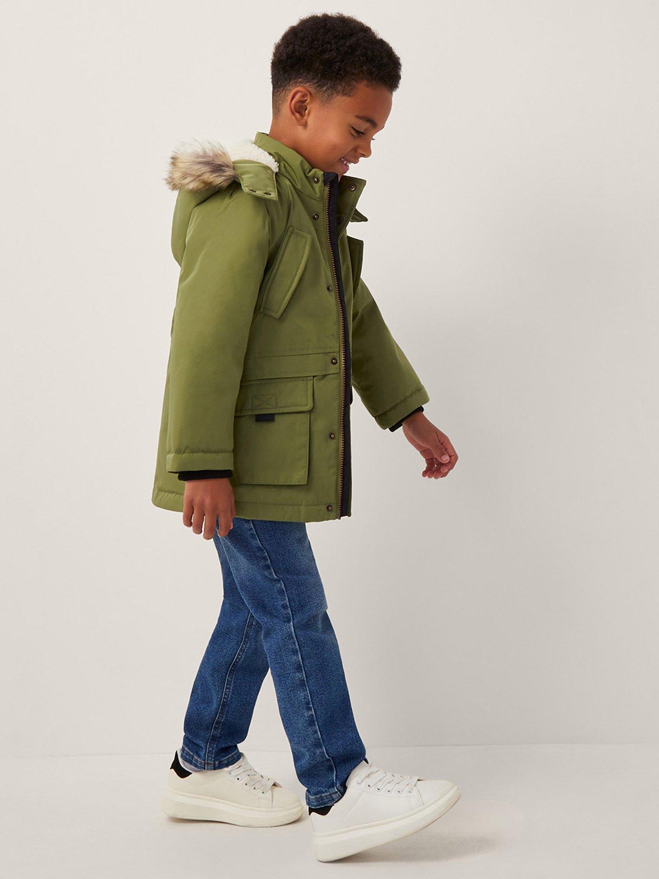  image of monsoon-boys-hooded-parka-green