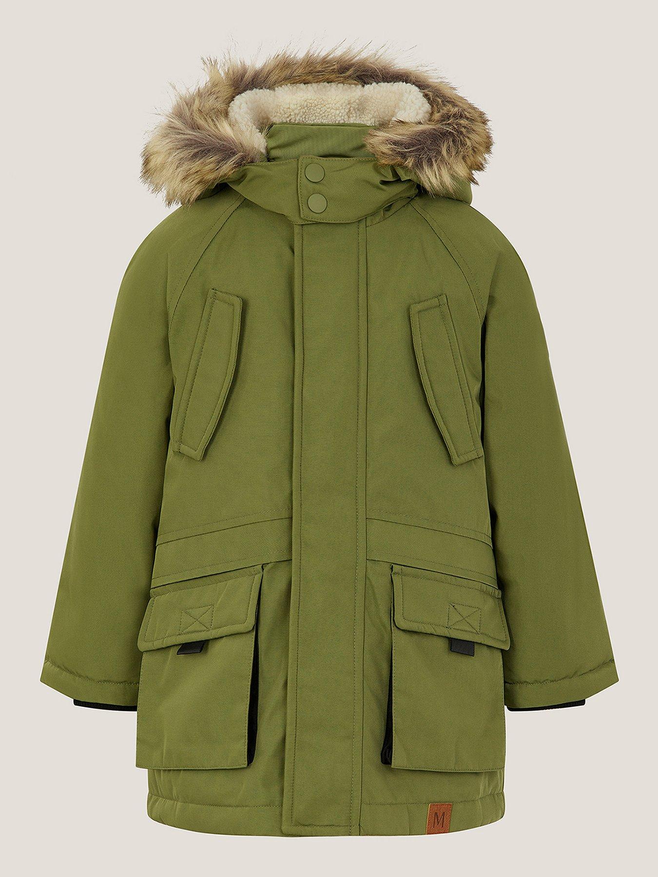  image of monsoon-boys-hooded-parka-green
