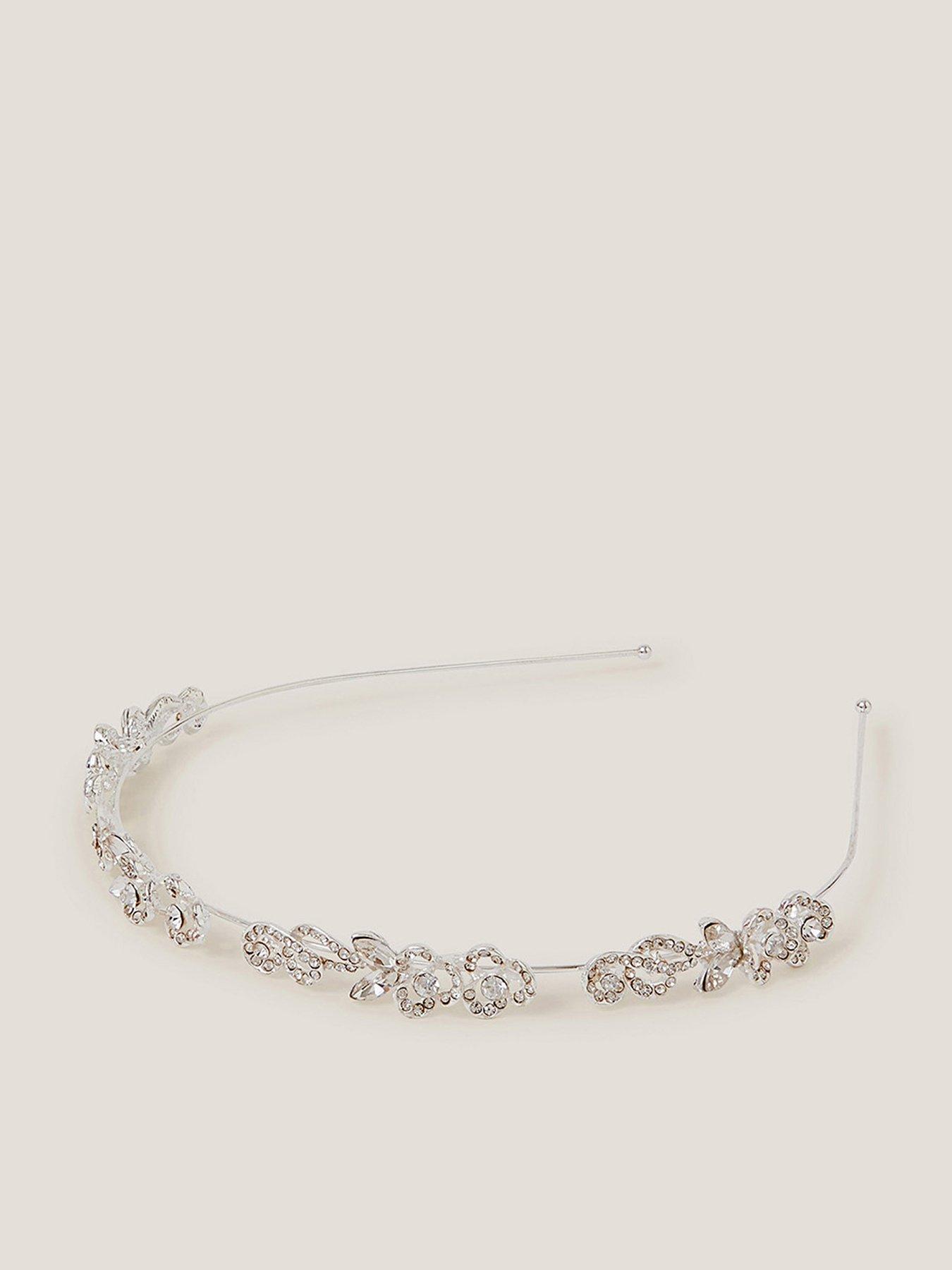 undefined Girls Flower Trellis Aliceband - Silver