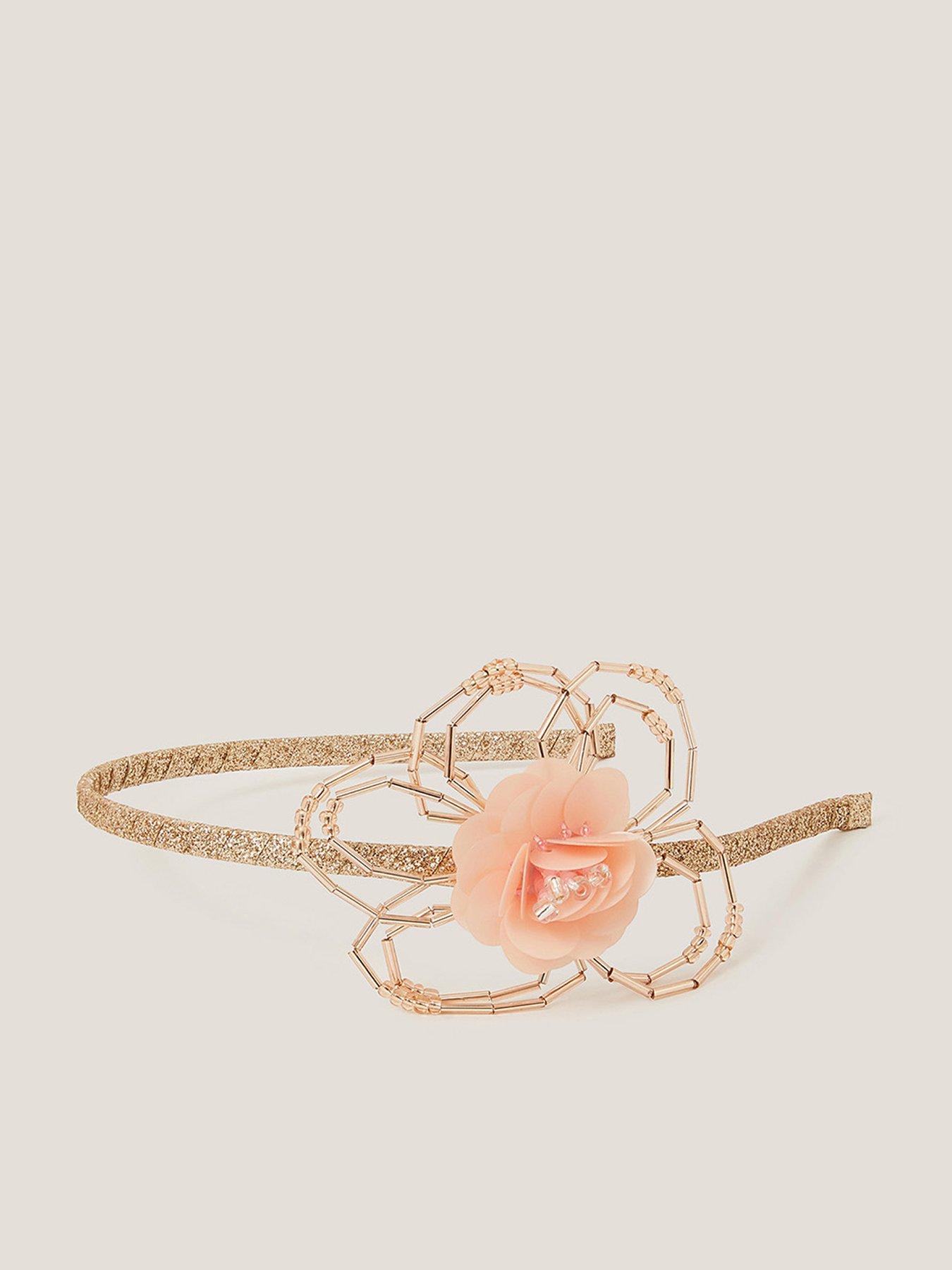 undefined Girls Beaded Wire Flower Alice - Pink