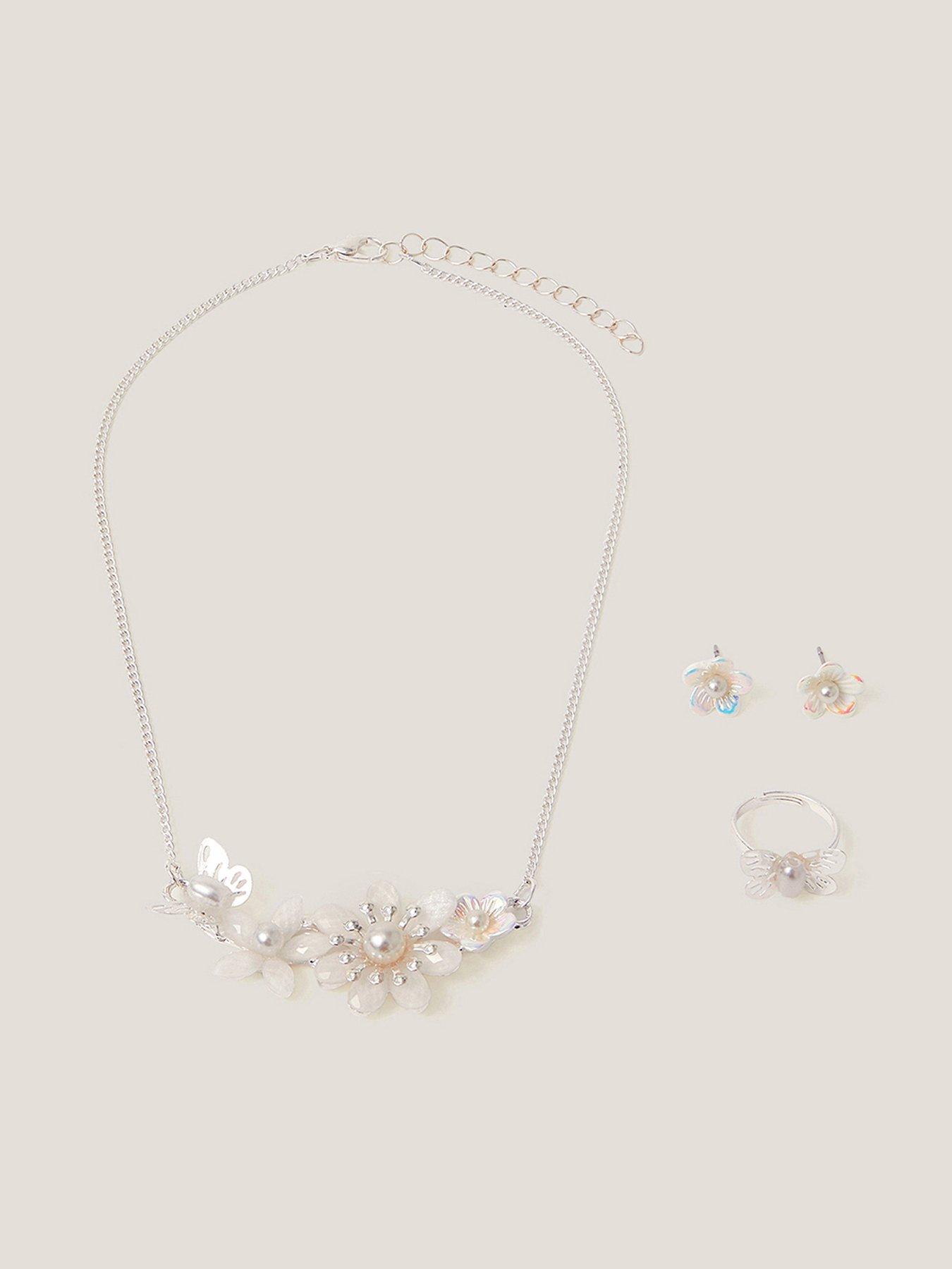 Image 1 of 2 of Monsoon Girls Flower Jewellery Set - Pink