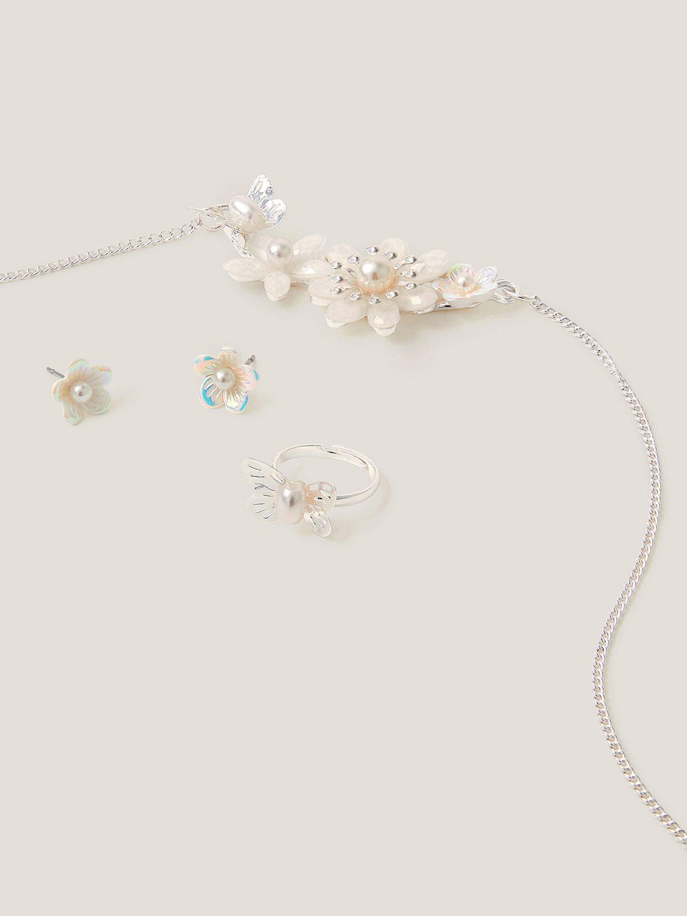 Image 2 of 2 of Monsoon Girls Flower Jewellery Set - Pink