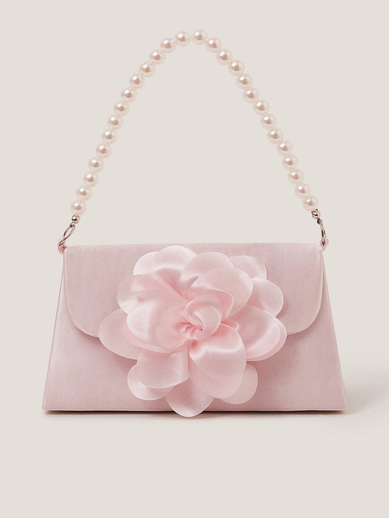 undefined Girls Flower Bridesmaid Mini Bag - Pink