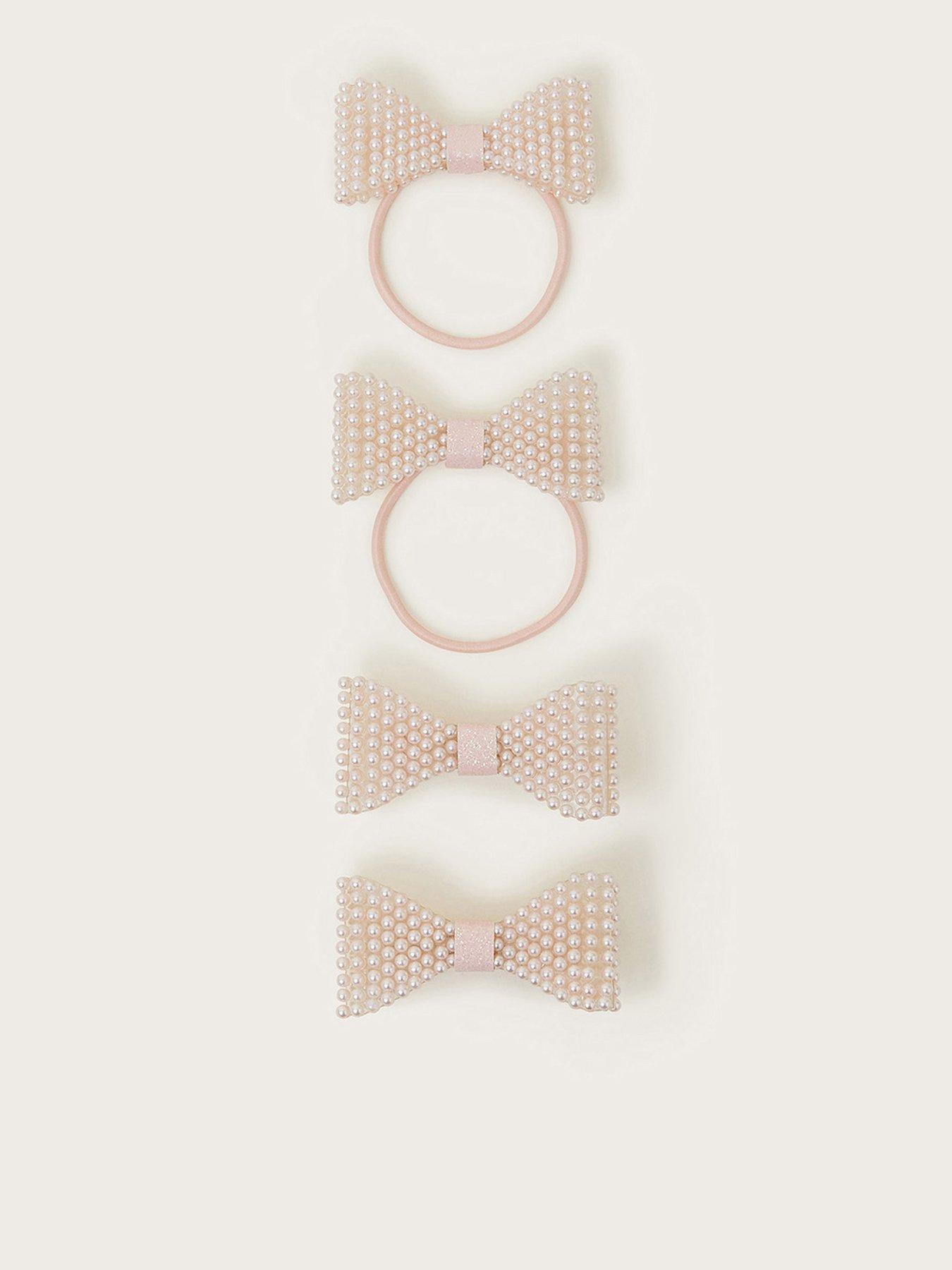 undefined Girls Pearly Bow Hair Set - Pink