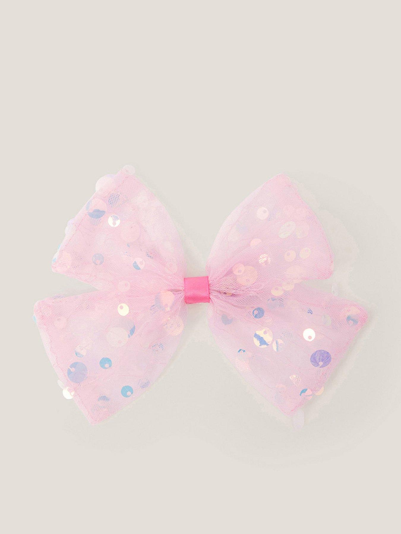undefined Girls Cosmic Sequin Bow Clip - Pink