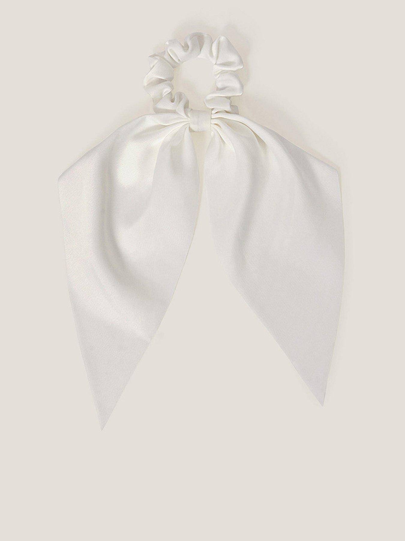 undefined Girls Long Tie Bridesmaid Scrunchie - Light Cream