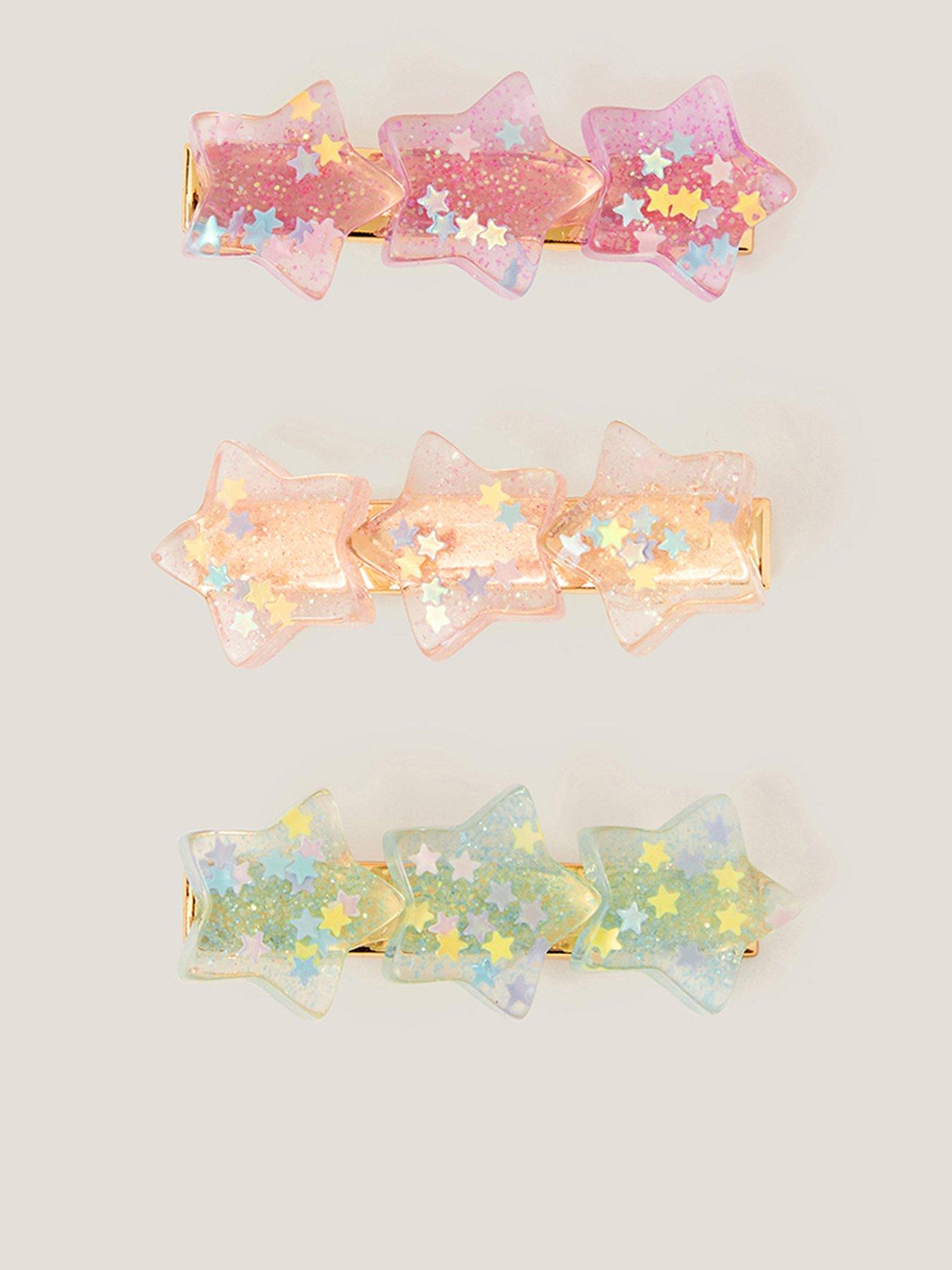 Image 1 of 2 of Monsoon Girls 3 Pack Superstar Hair Clips - Multi