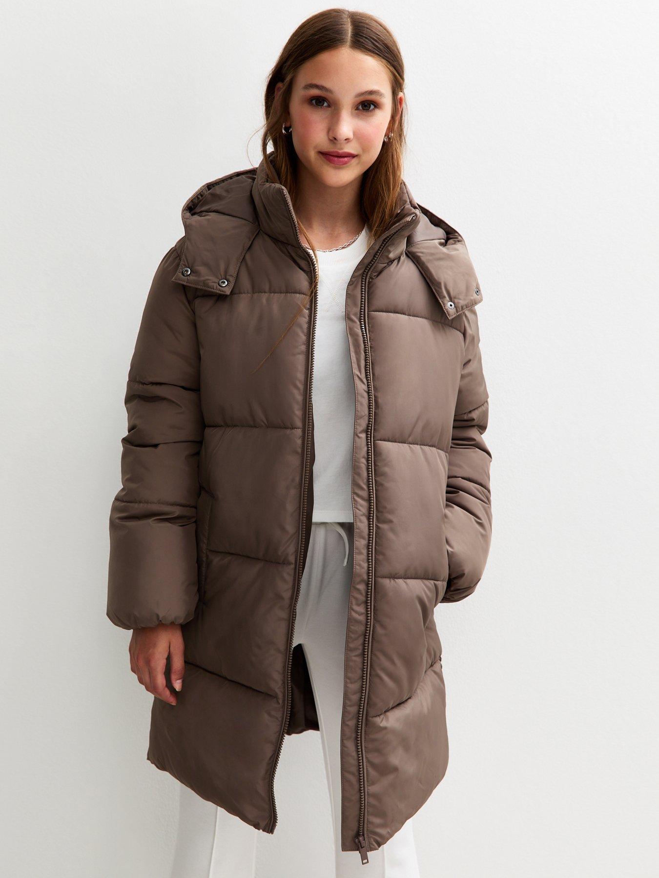 front image of new-look-915-girls-padded-midi-coat-light-brown